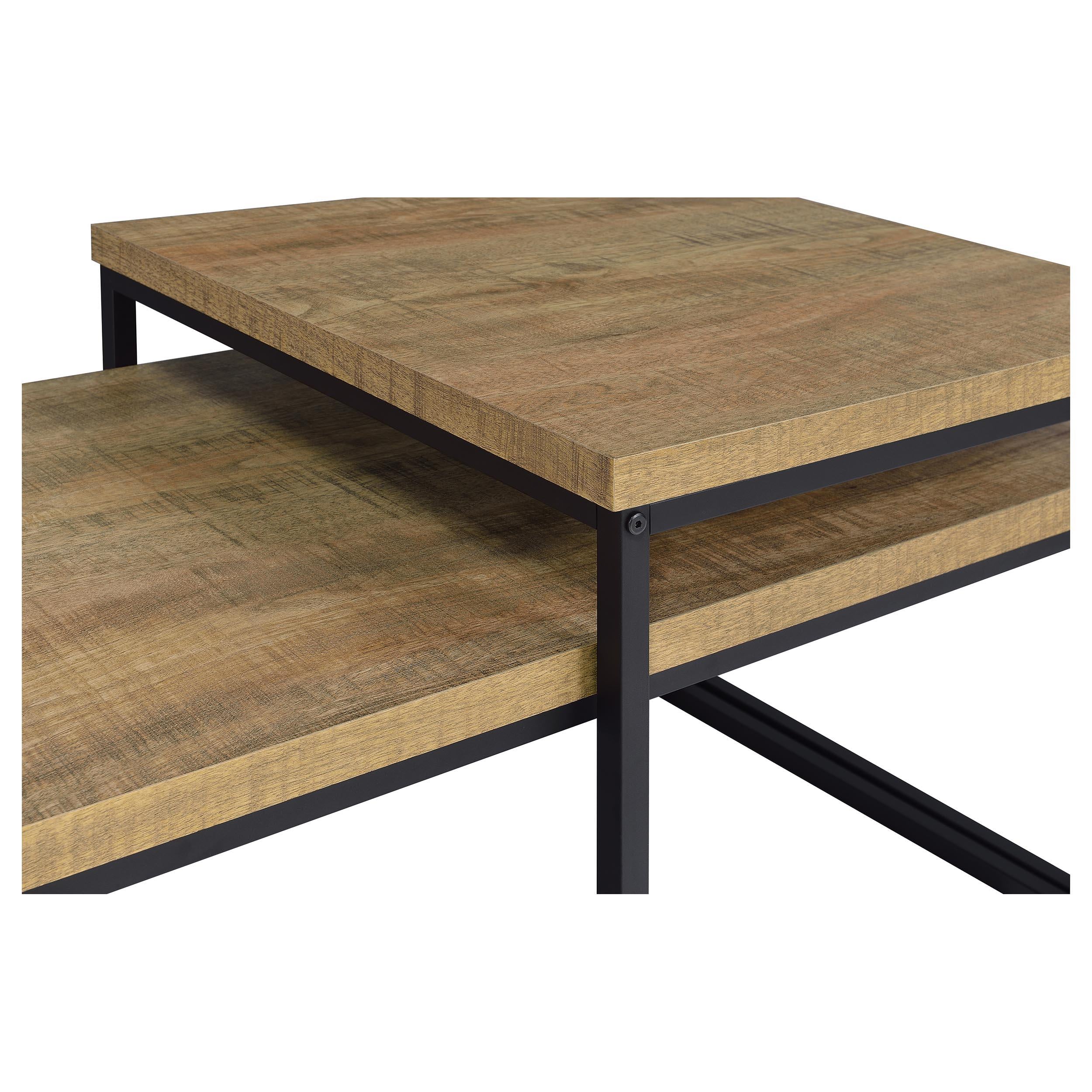  Coaster Furniture Straden 700144 3-piece Engineered Wood Coffee Table Set - Mango/Black IMAGE 7