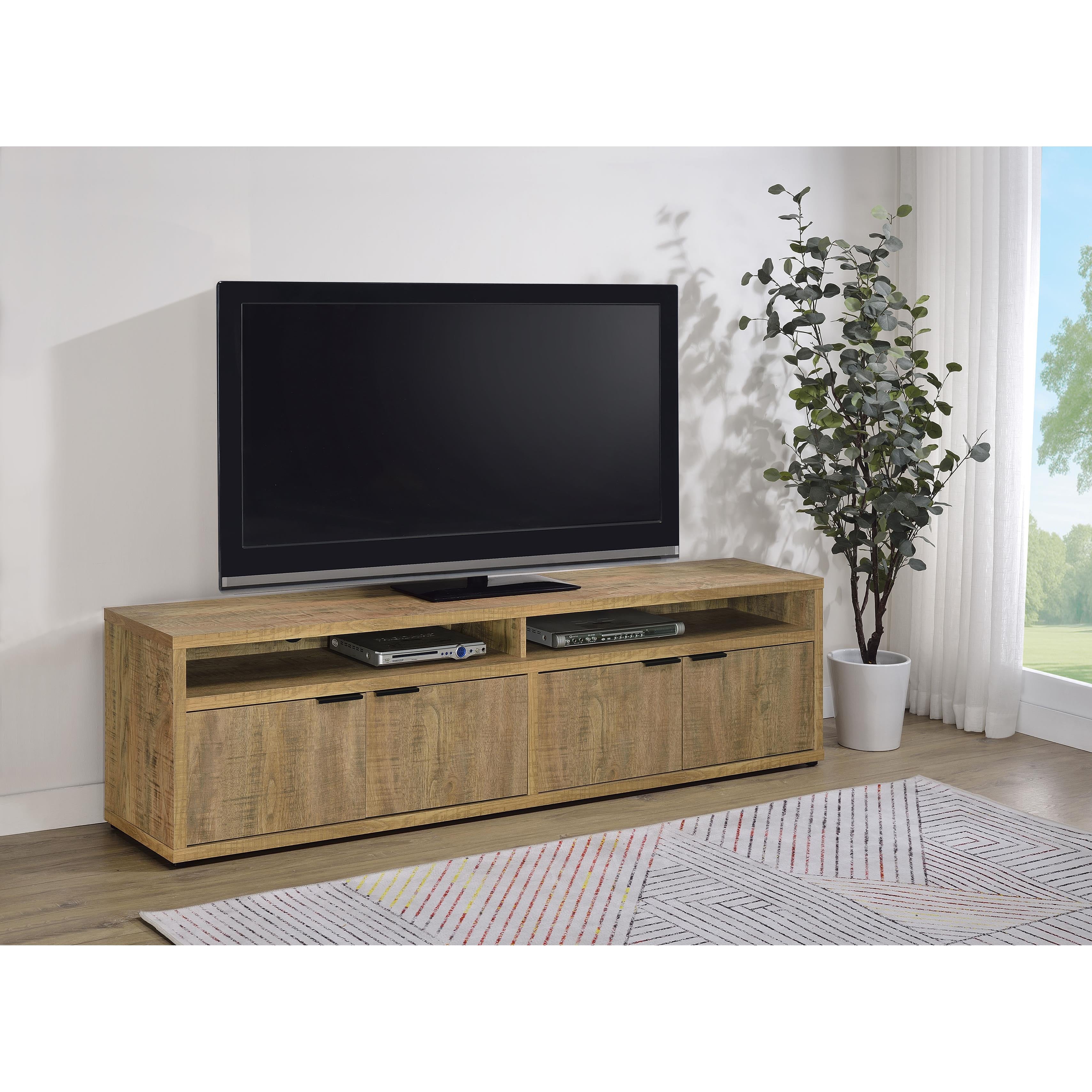  Coaster Furniture Tabby 700933 79-inch 4-door Engineered Wood TV Stand Media Console - Mango IMAGE 4
