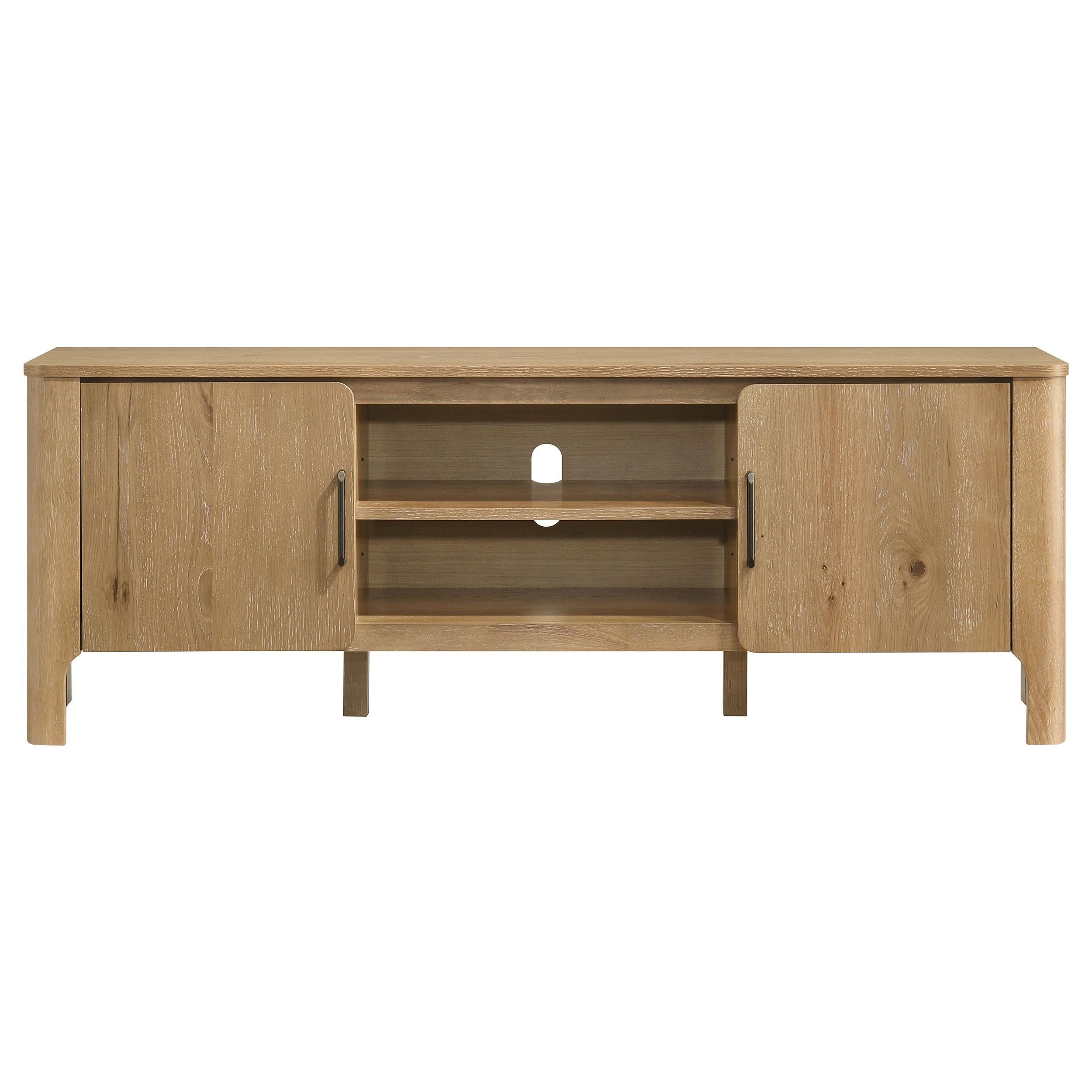  Coaster Furniture Rowe 701652 65-inch 2-door Wood TV Stand Media Console - Light Oak IMAGE 11