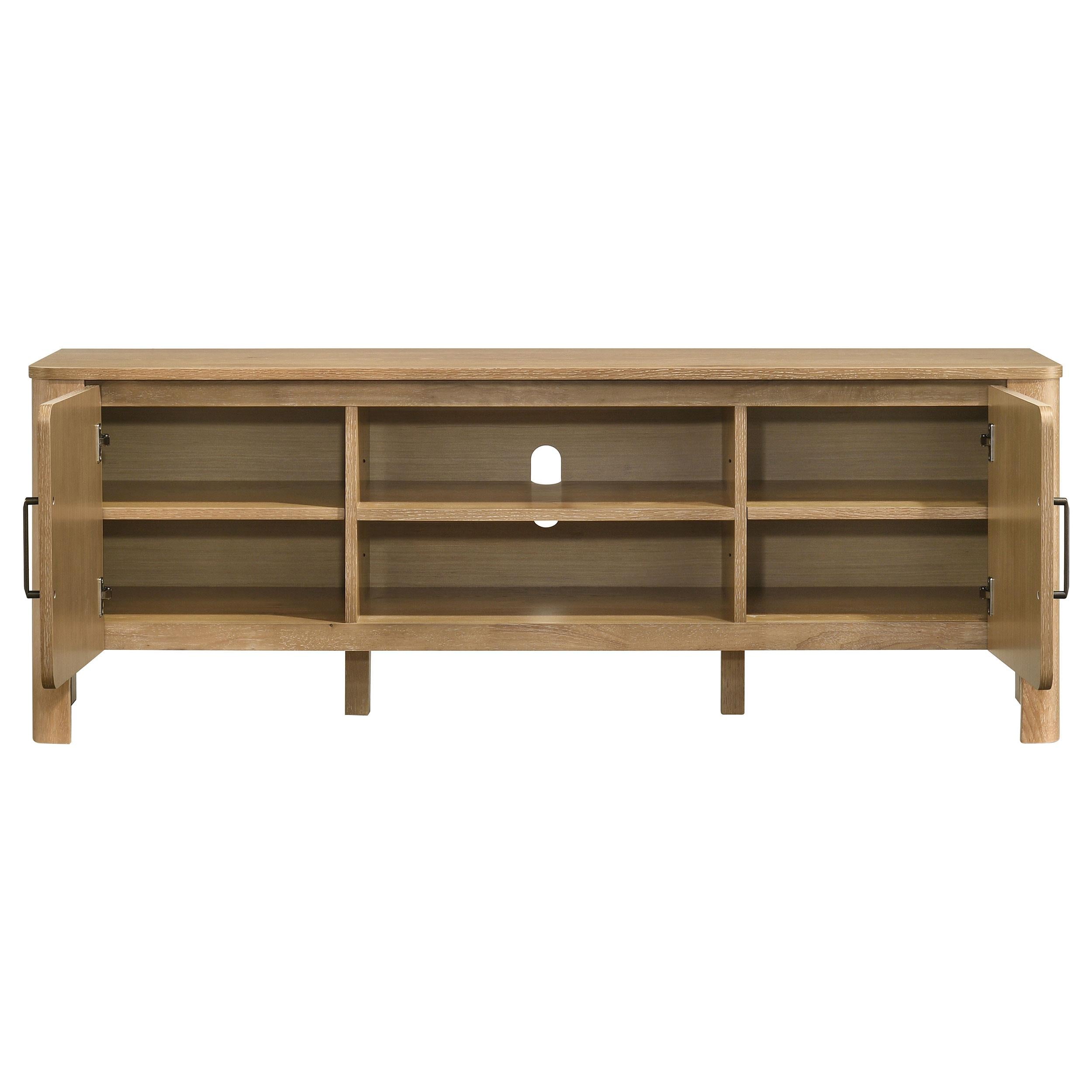  Coaster Furniture Rowe 701652 65-inch 2-door Wood TV Stand Media Console - Light Oak IMAGE 12