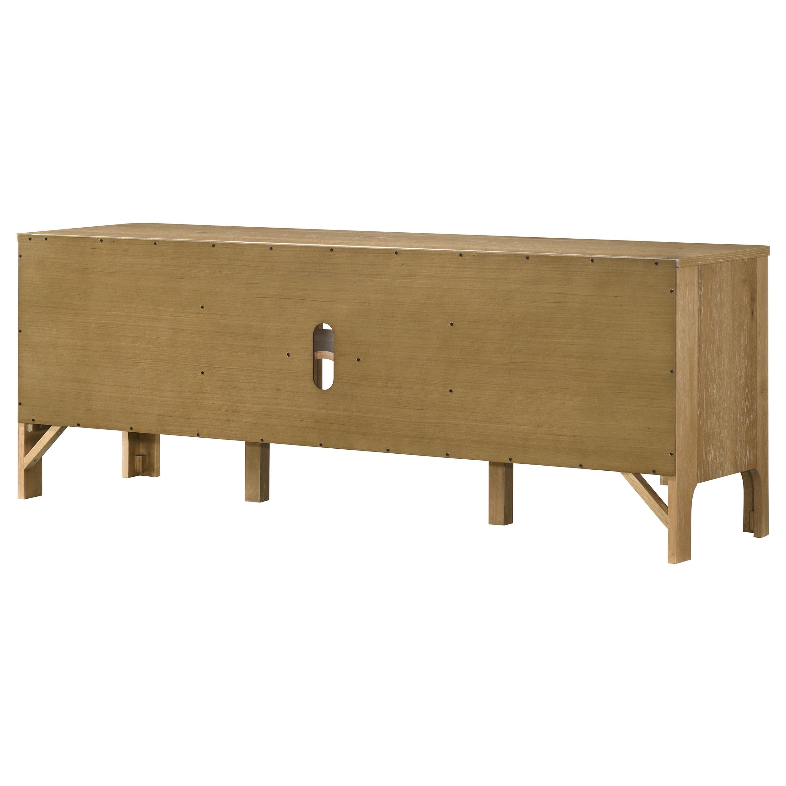  Coaster Furniture Rowe 701652 65-inch 2-door Wood TV Stand Media Console - Light Oak IMAGE 14