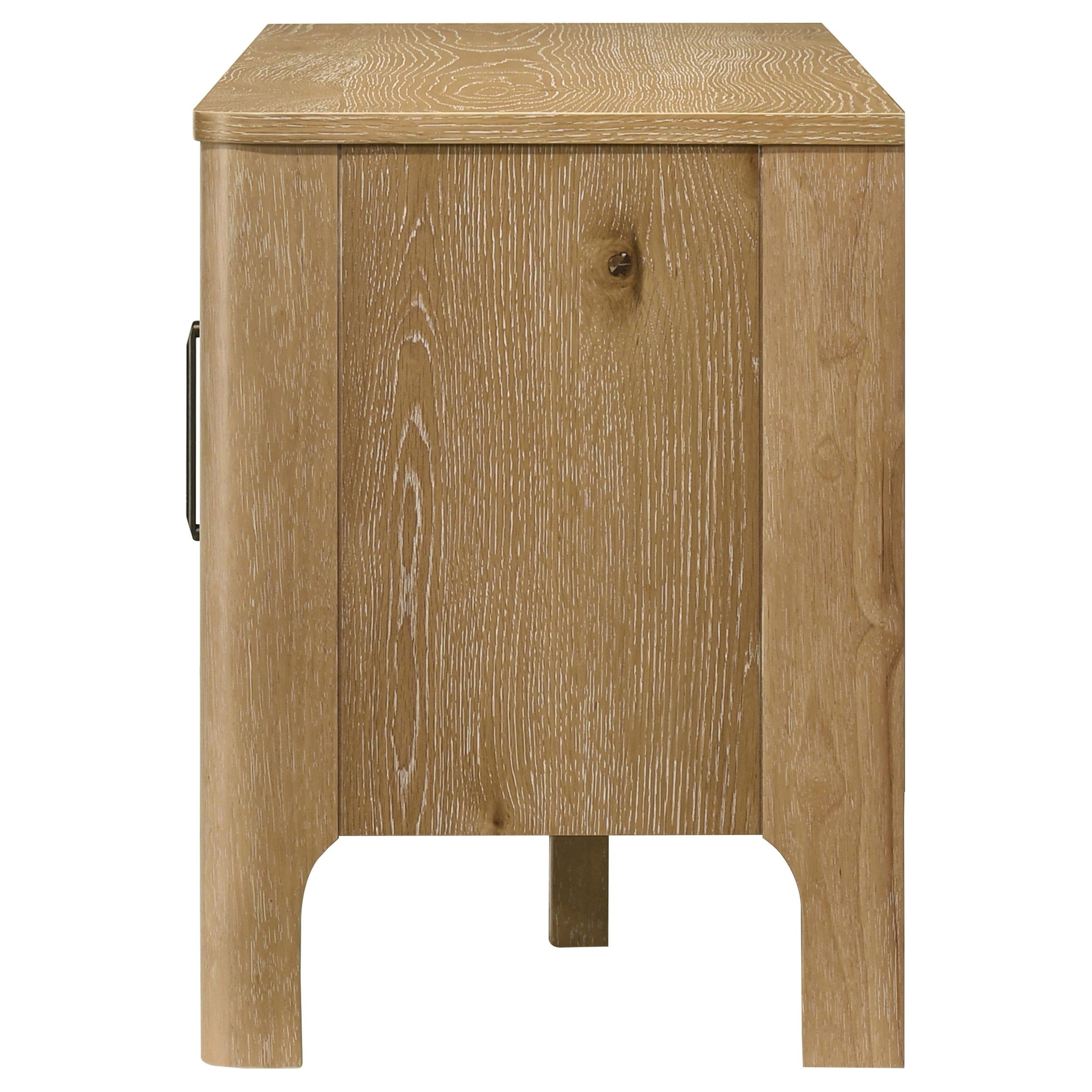  Coaster Furniture Rowe 701652 65-inch 2-door Wood TV Stand Media Console - Light Oak IMAGE 4