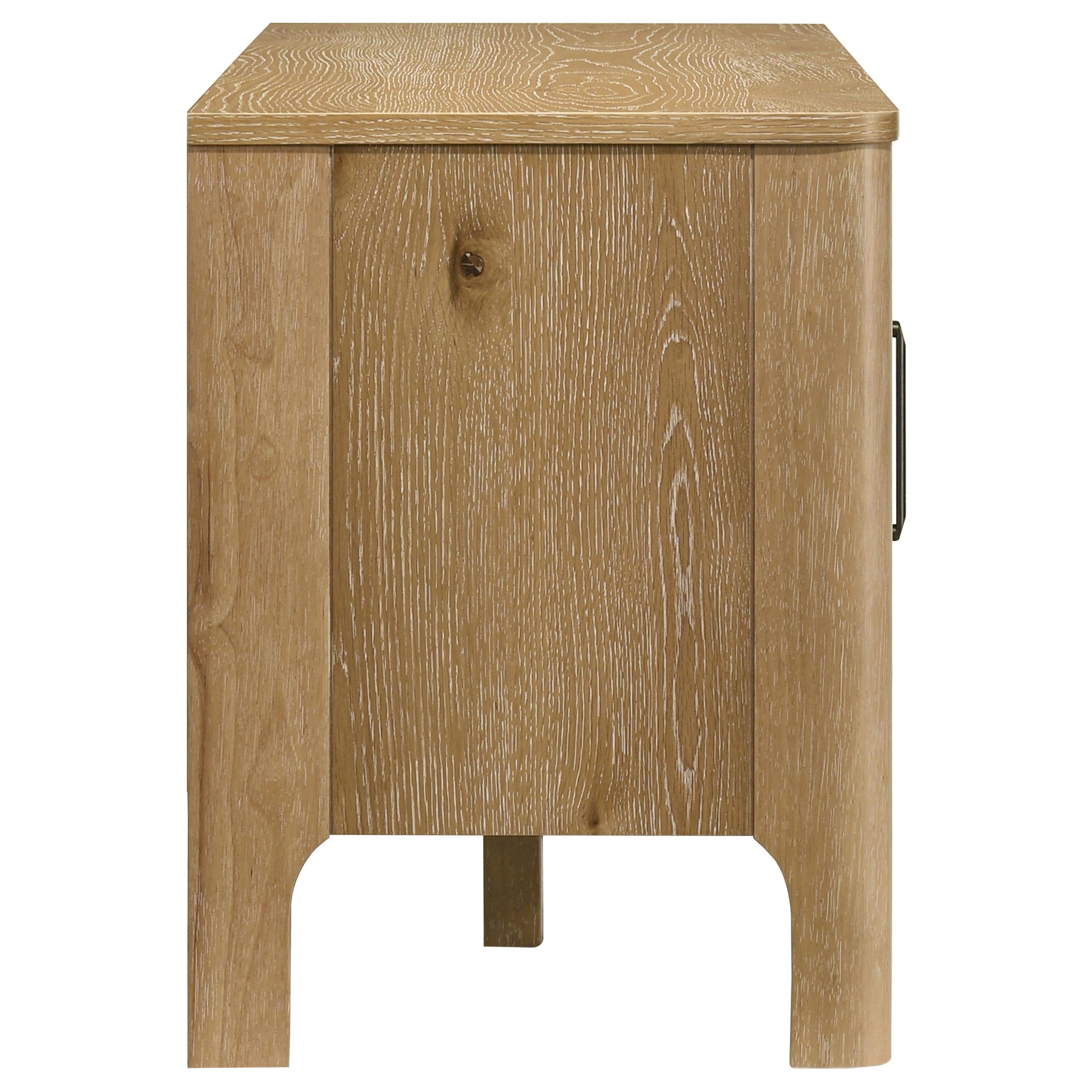  Coaster Furniture Rowe 701652 65-inch 2-door Wood TV Stand Media Console - Light Oak IMAGE 5