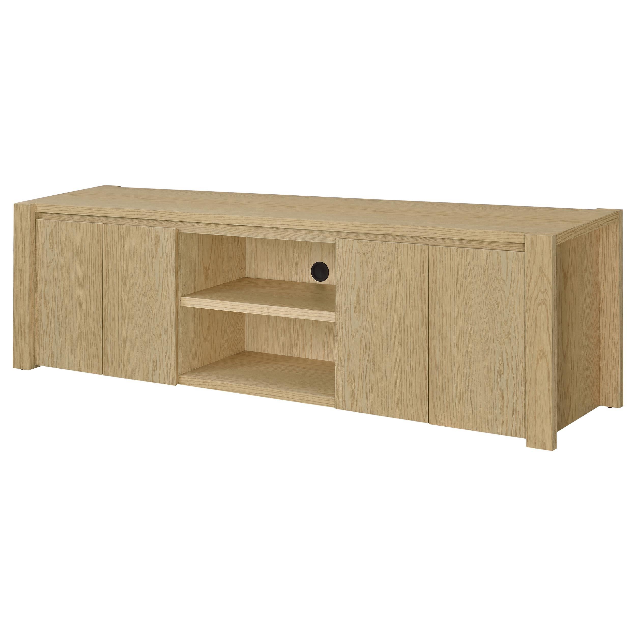  Coaster Furniture Laurelton 701653 78-inch 4-door TV Stand Media Console - Light Oak IMAGE 1