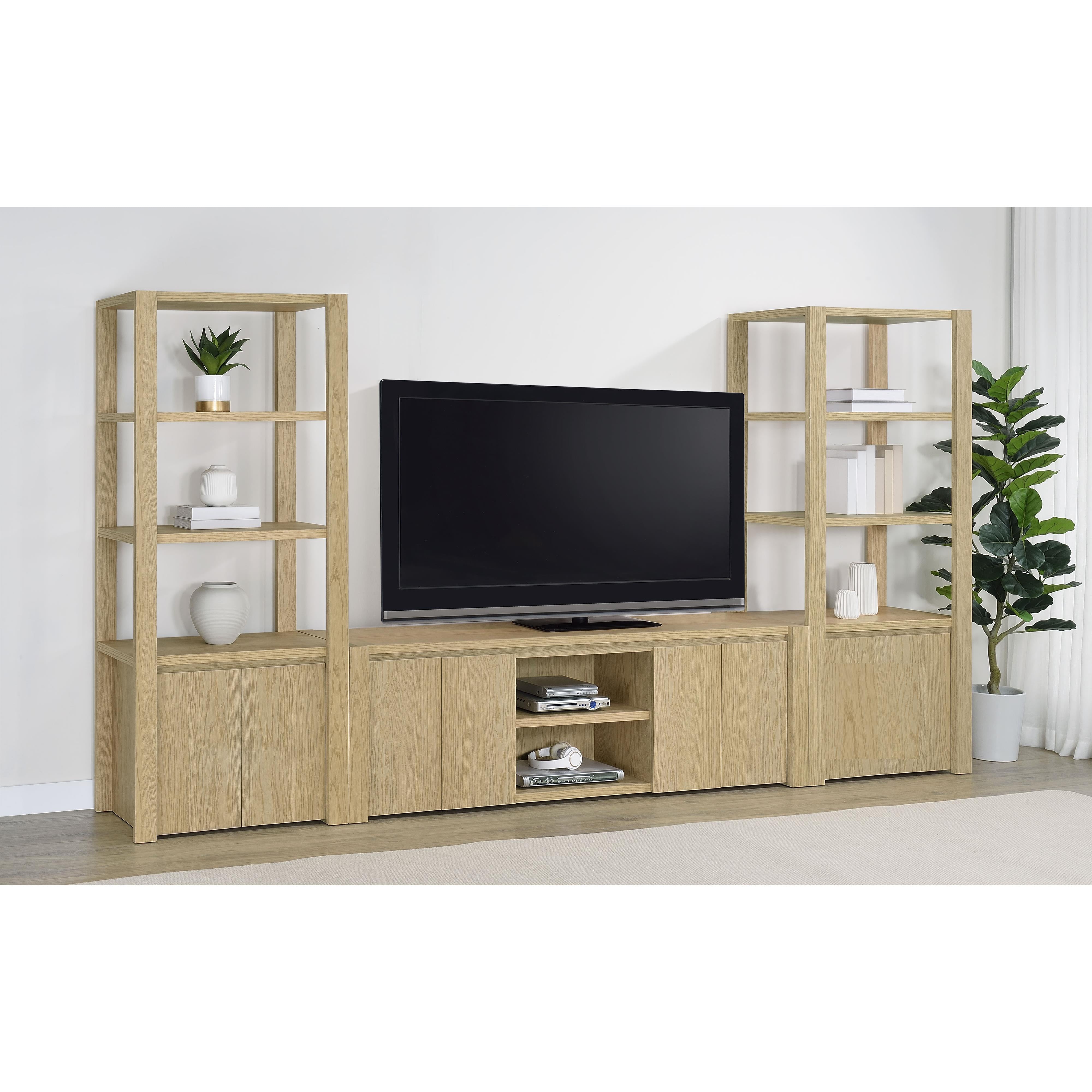  Coaster Furniture Laurelton 701653 78-inch 4-door TV Stand Media Console - Light Oak IMAGE 12