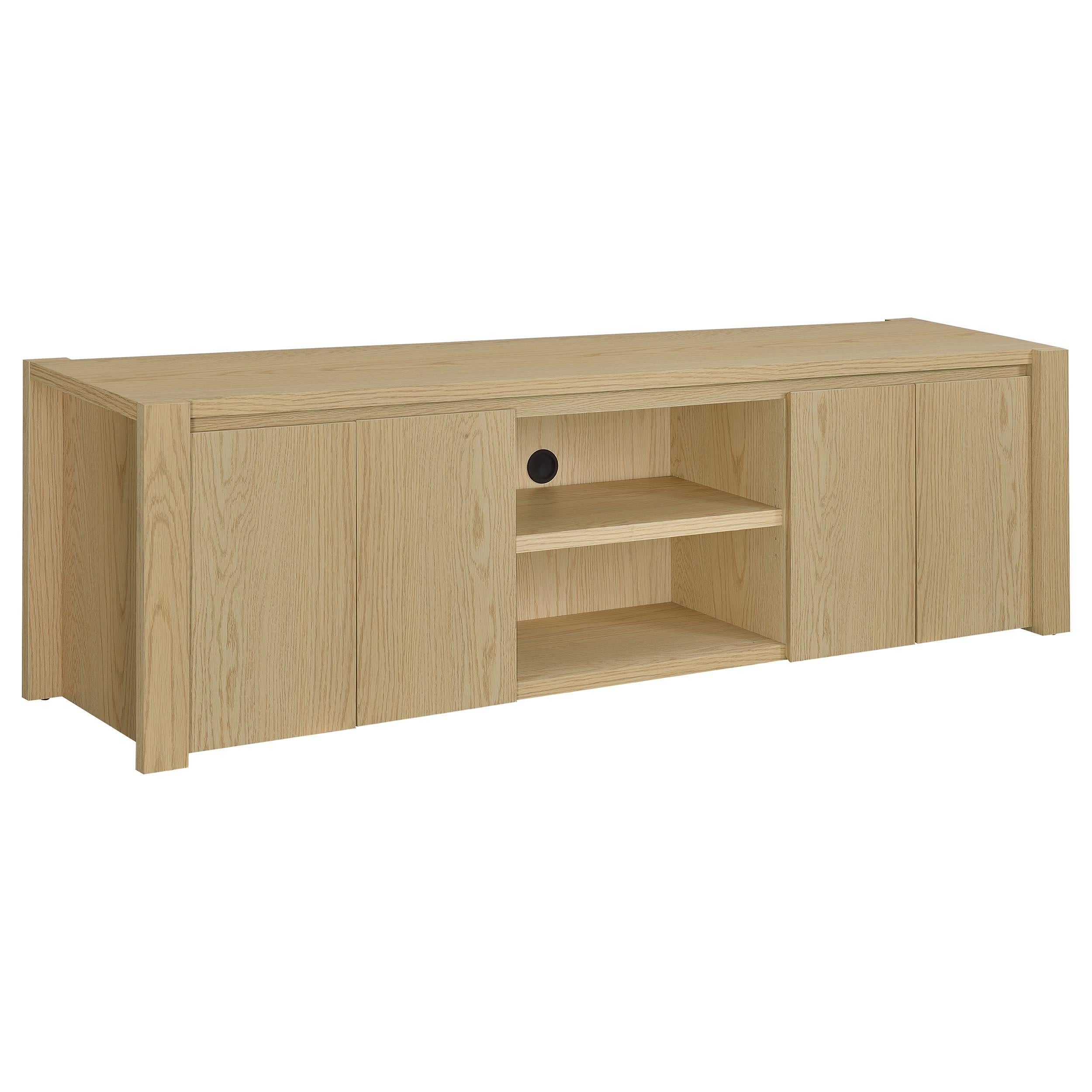  Coaster Furniture Laurelton 701653 78-inch 4-door TV Stand Media Console - Light Oak IMAGE 2