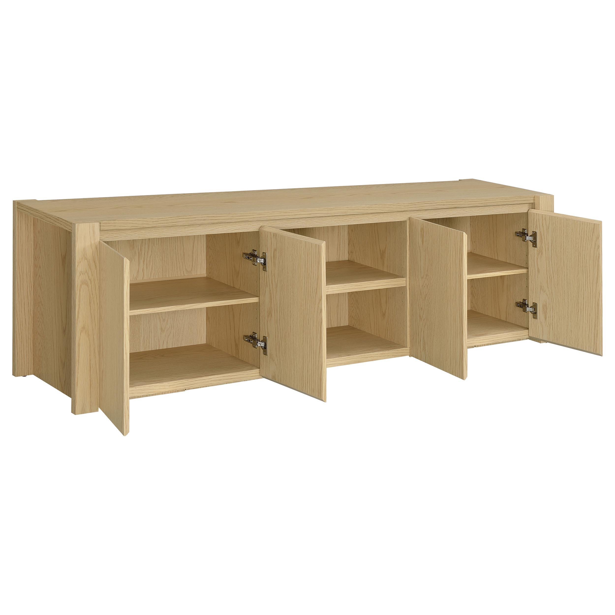  Coaster Furniture Laurelton 701653 78-inch 4-door TV Stand Media Console - Light Oak IMAGE 8