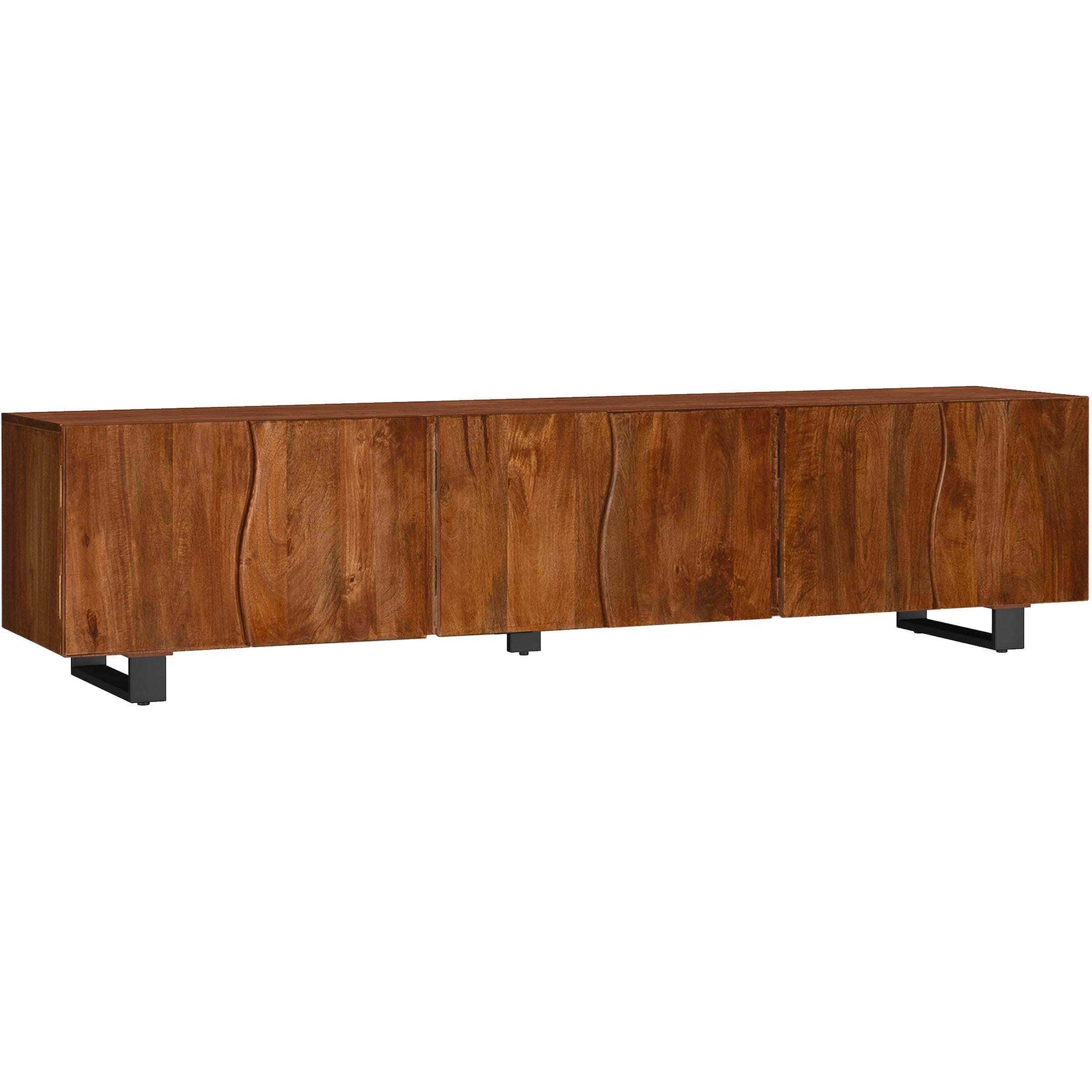  Coaster Furniture Trask 701790 86-inch Wood TV Stand Media Console - Mango Brown IMAGE 1