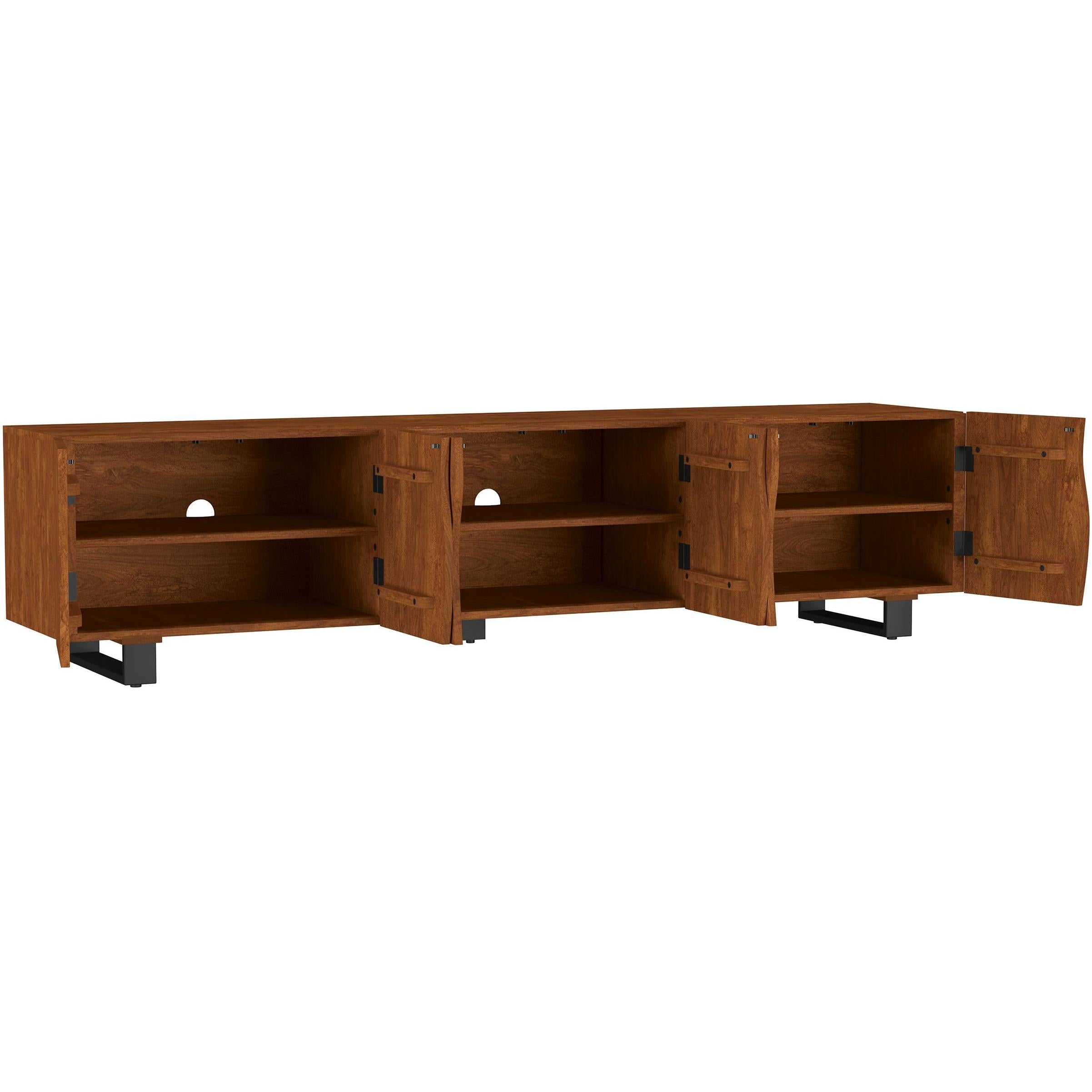  Coaster Furniture Trask 701790 86-inch Wood TV Stand Media Console - Mango Brown IMAGE 3
