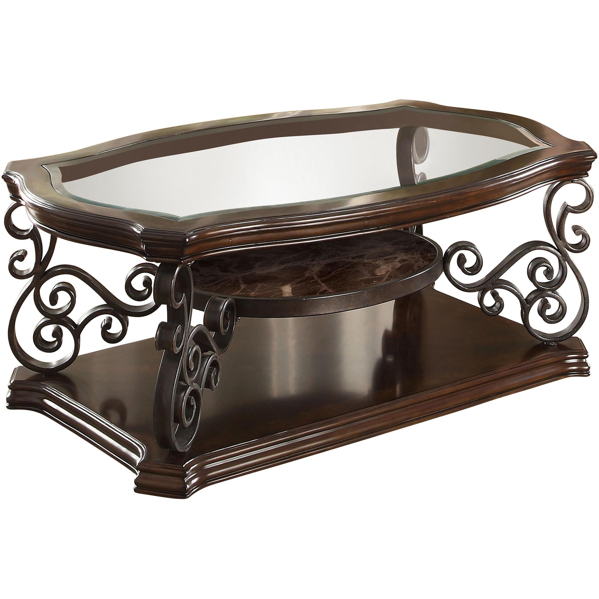  Coaster Furniture Laney 702448-S2 2-piece Glass Top Coffee and End Table Set - Dark Merlot IMAGE 5