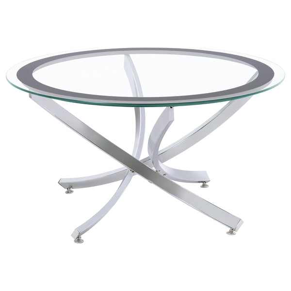 Coaster Furniture Brooke 702588-S3 3-piece Round Coffee and End Table Set - Chrome