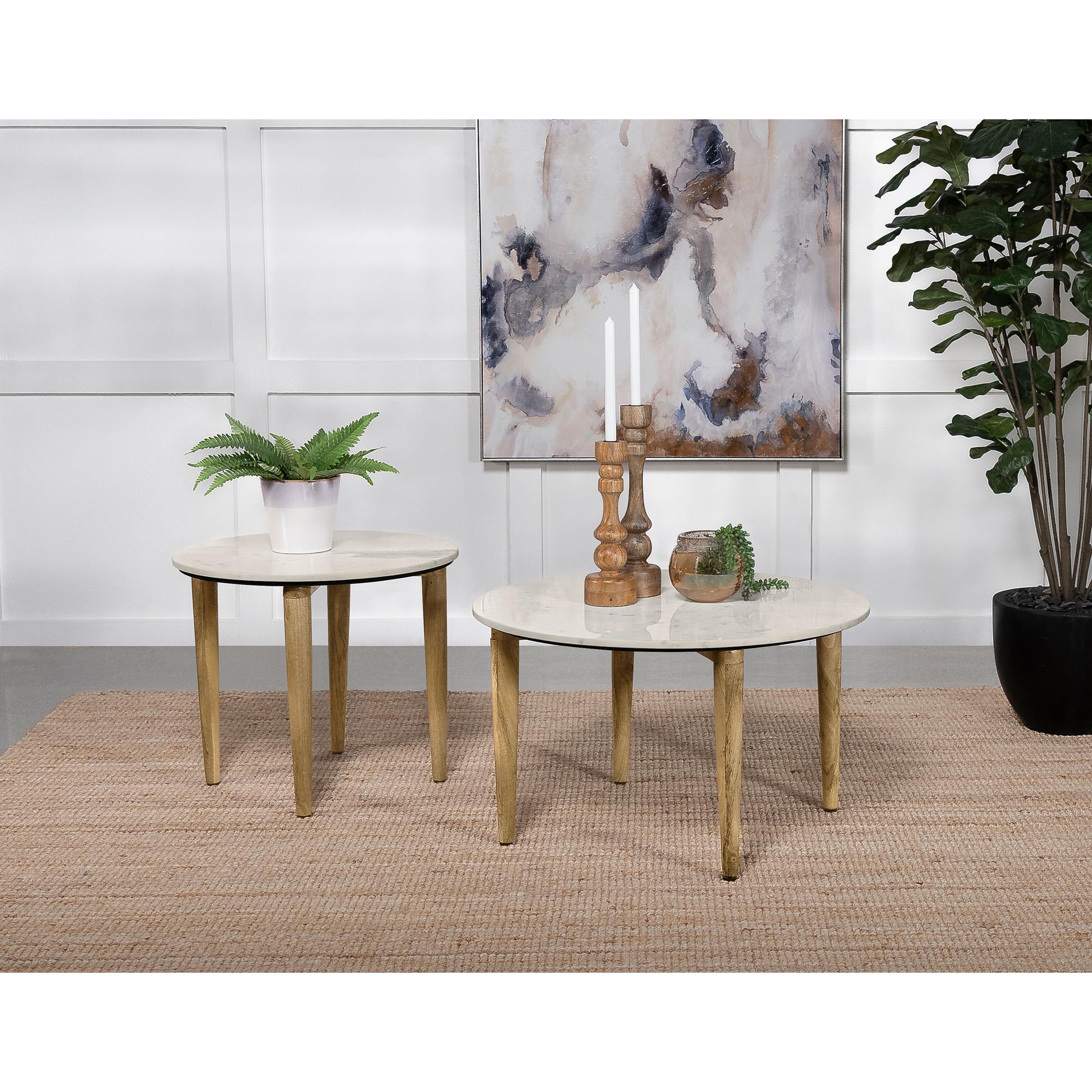  Coaster Furniture Aldis 703718-S2 2-piece Coffee and End Table Set - White IMAGE 2