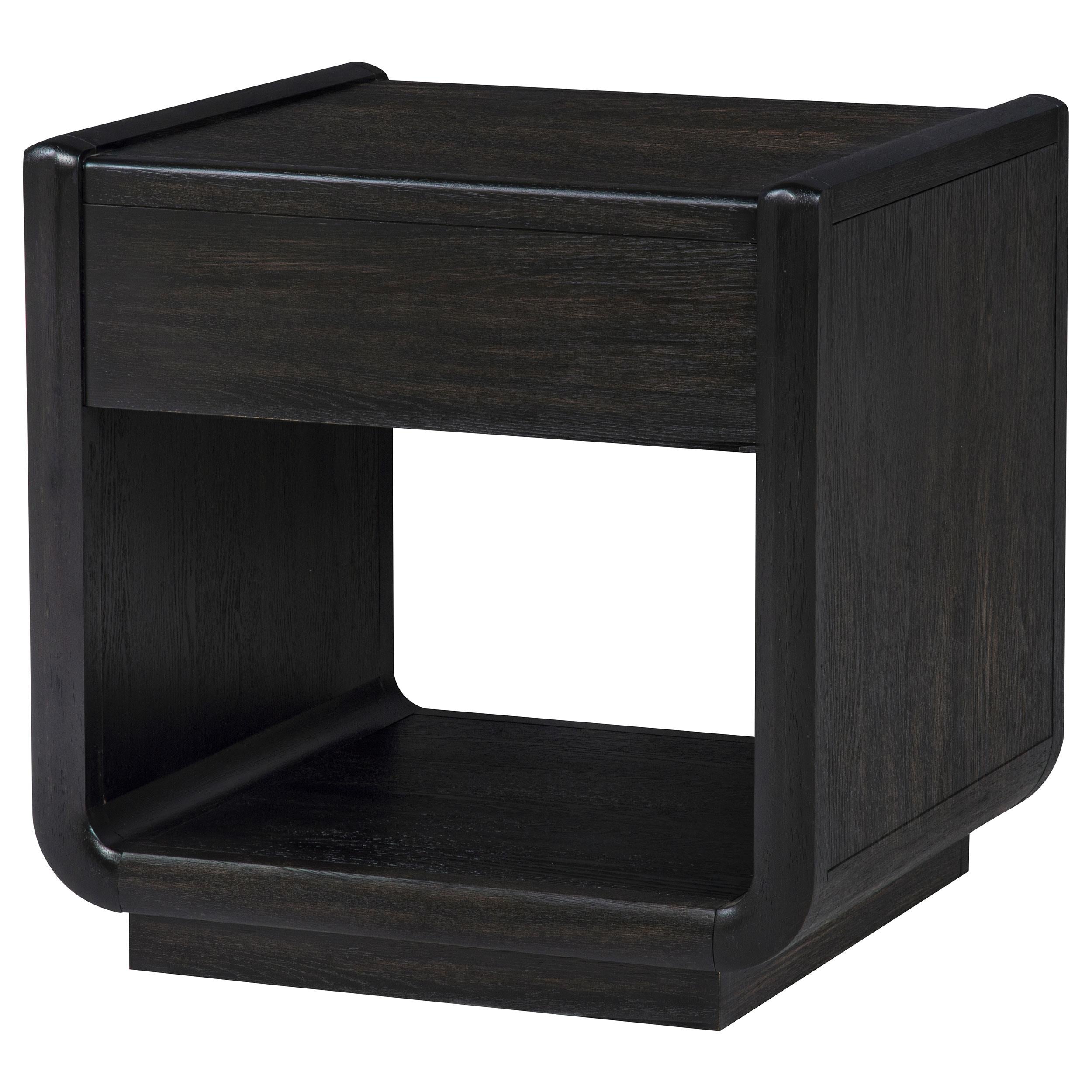  Coaster Furniture Leandro 704637 1-drawer Wood Occasional End Table - Burnished Black IMAGE 2