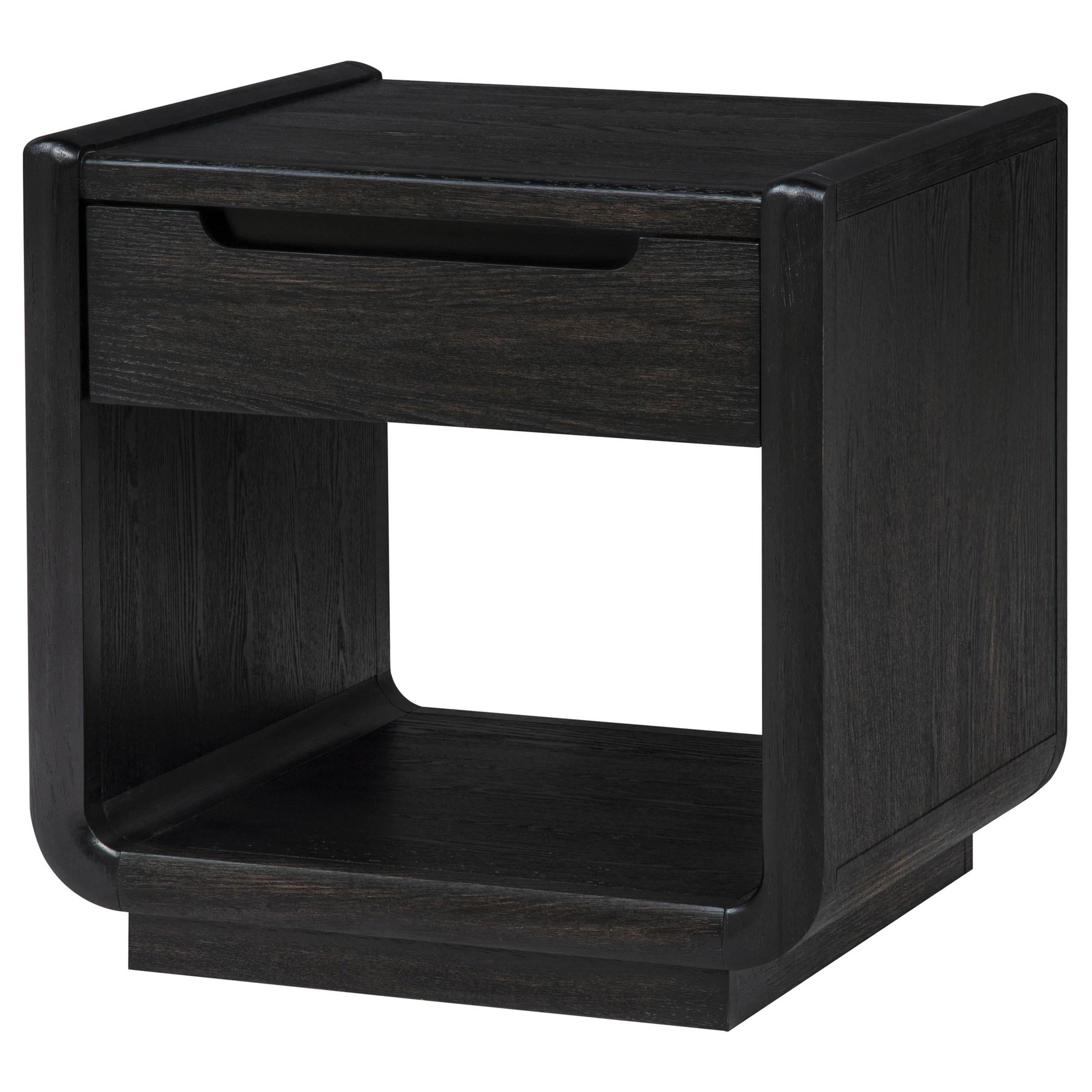  Coaster Furniture Leandro 704637 1-drawer Wood Occasional End Table - Burnished Black IMAGE 3