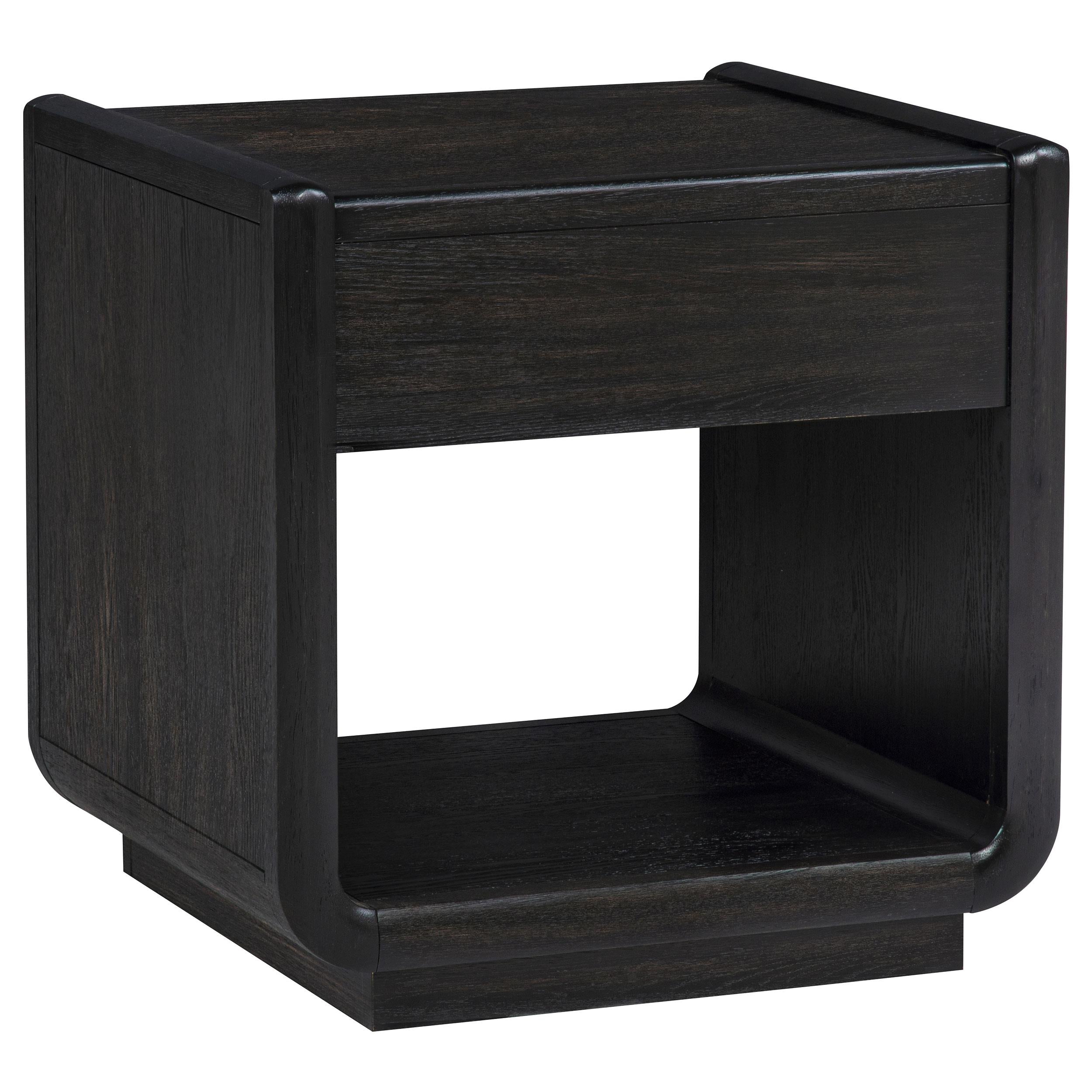  Coaster Furniture Leandro 704637 1-drawer Wood Occasional End Table - Burnished Black IMAGE 8