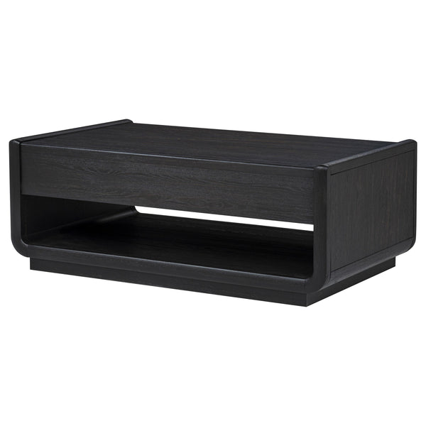 Coaster Furniture Leandro 704638 2-drawer Wood Coffee Table - Burnished Black