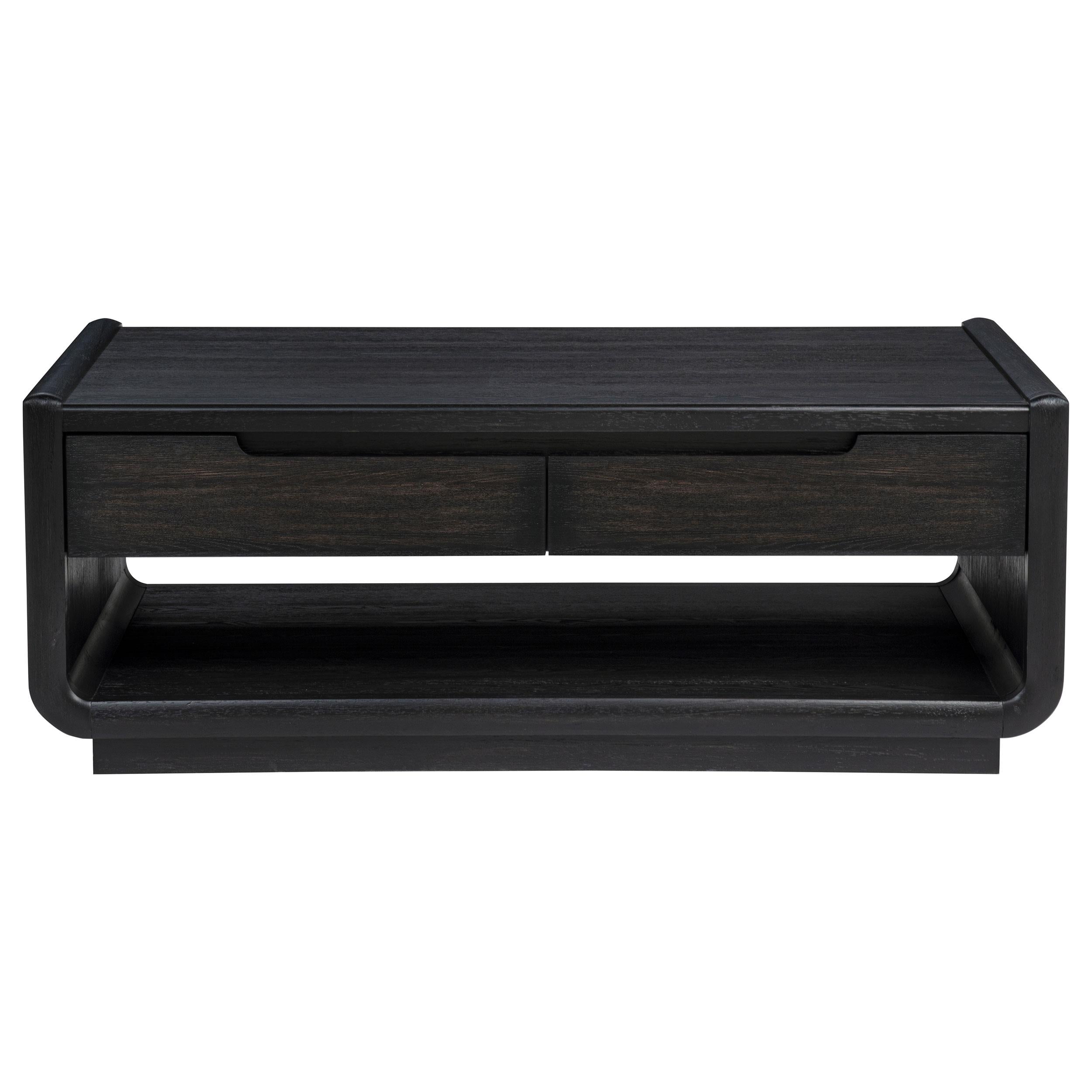  Coaster Furniture Leandro 704638 2-drawer Wood Coffee Table - Burnished Black IMAGE 13