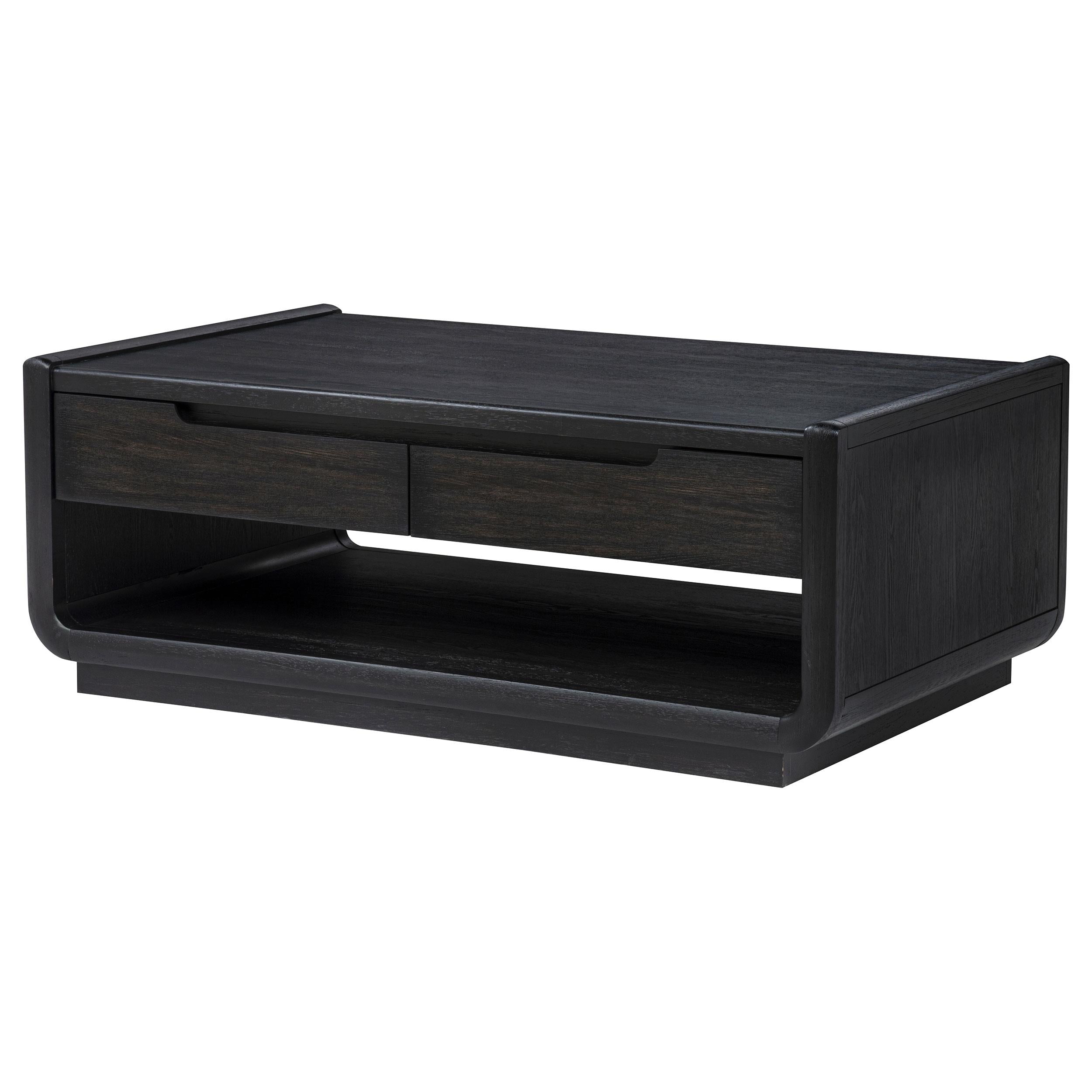  Coaster Furniture Leandro 704638 2-drawer Wood Coffee Table - Burnished Black IMAGE 2