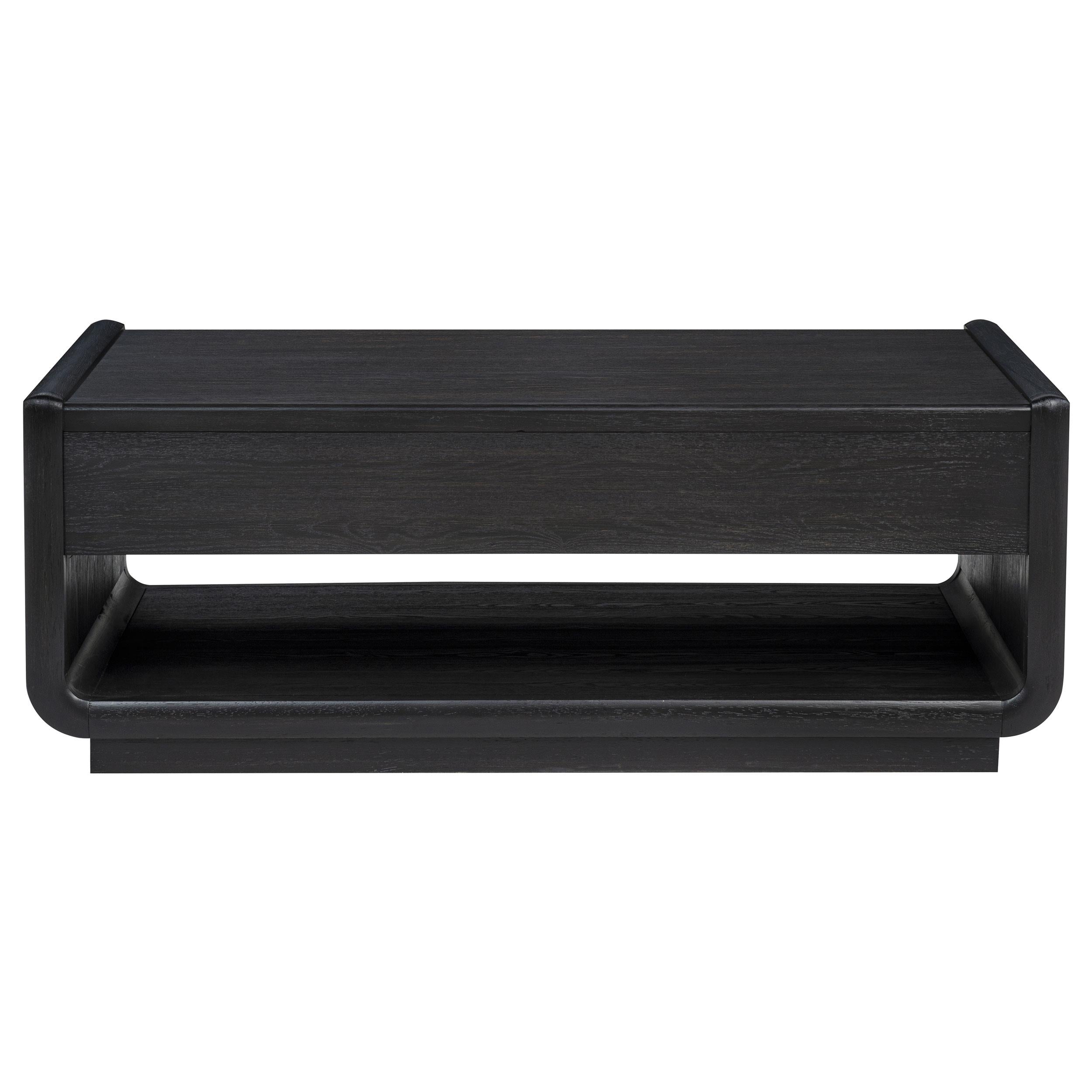  Coaster Furniture Leandro 704638 2-drawer Wood Coffee Table - Burnished Black IMAGE 8