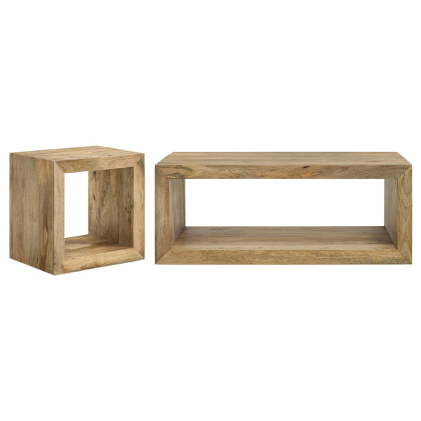 Coaster Furniture Benton 704838-S2 2-piece Solid Mango Coffee and End Table Set - Natural