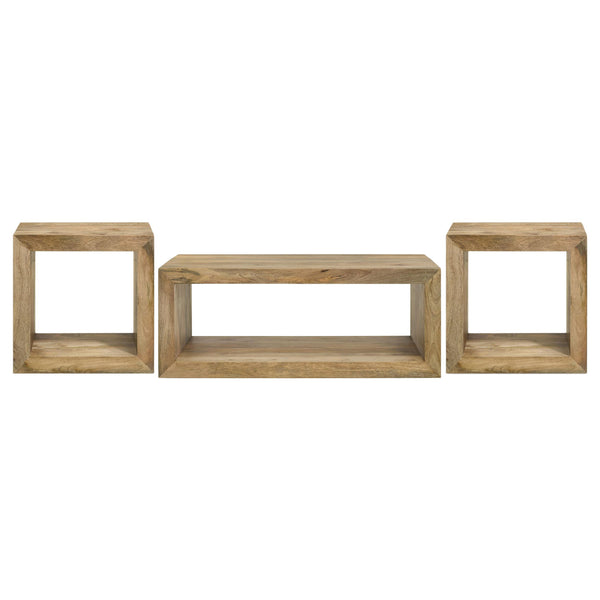 Coaster Furniture Benton 704838-S3 3-piece Solid Mango Coffee and End Table Set - Natural