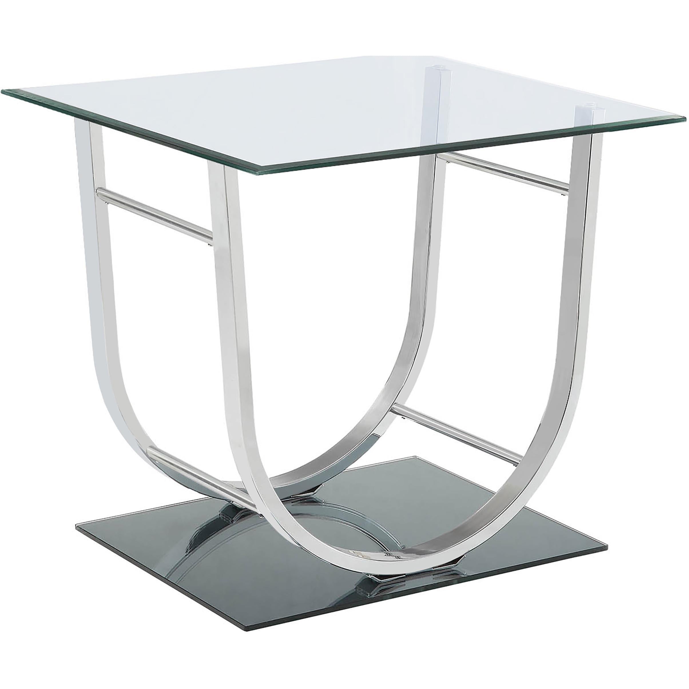  Coaster Furniture Danville 704988-S2 2-piece Glass Top Coffee and End Table Set - Chrome IMAGE 3