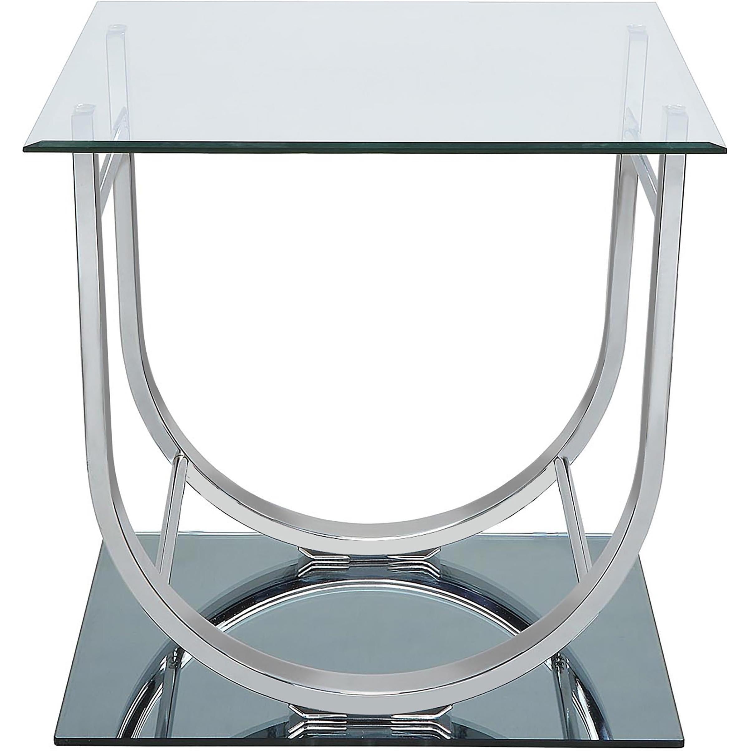 Coaster Furniture Danville 704988-S3 3-piece Glass Top Coffee and End Table Set - Chrome IMAGE 4