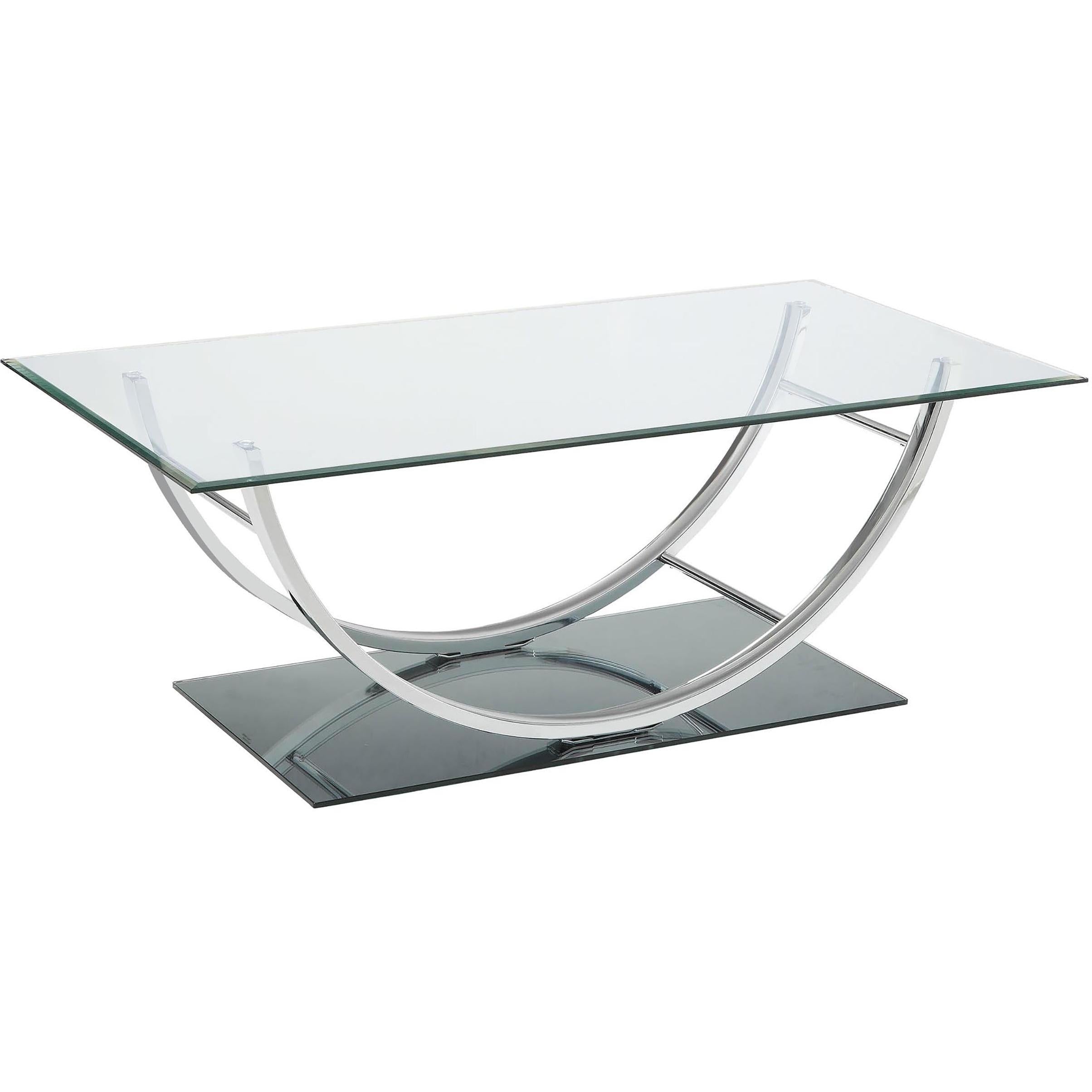  Coaster Furniture Danville 704988-S3 3-piece Glass Top Coffee and End Table Set - Chrome IMAGE 6