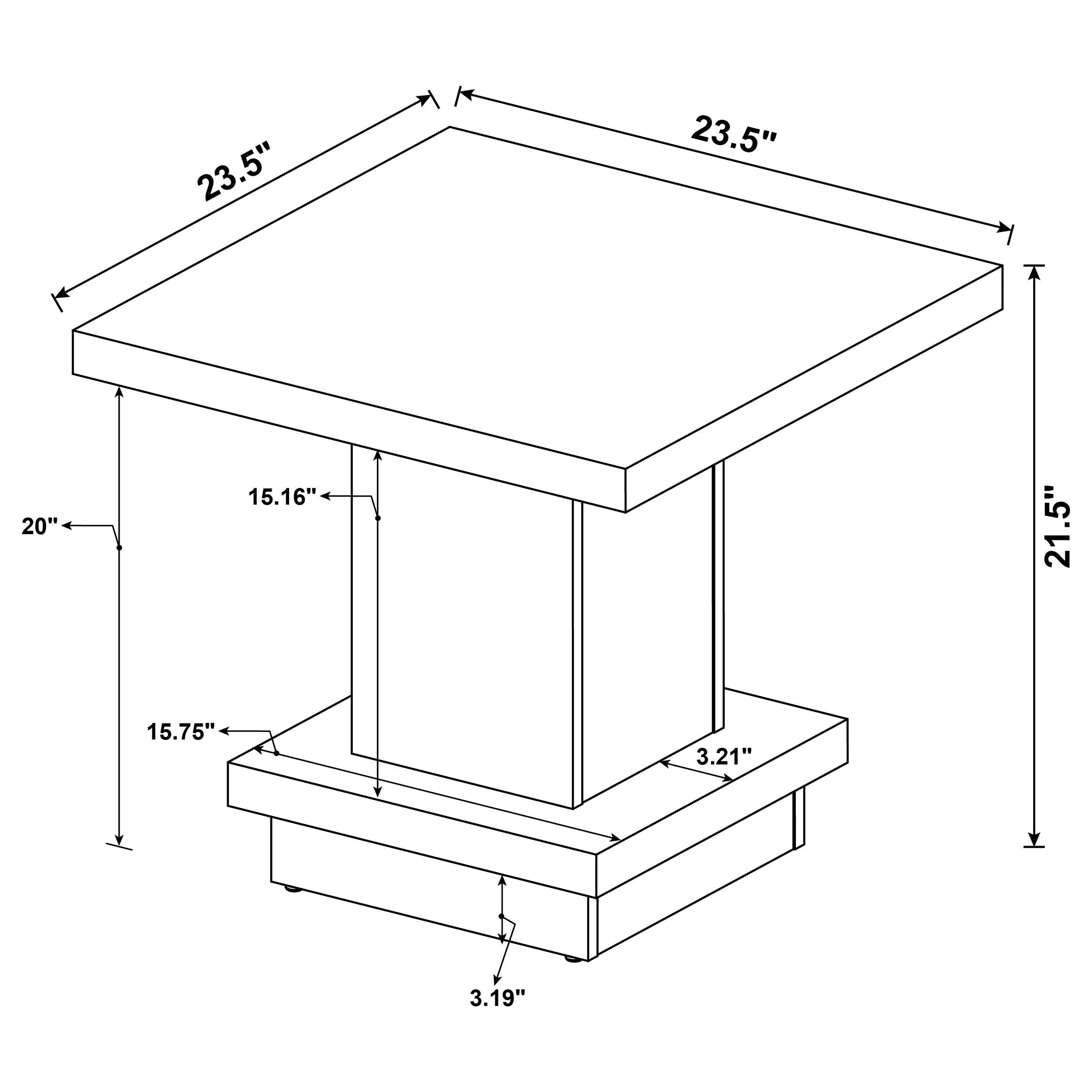  Coaster Furniture Reston 705168-S2 2-piece Square Coffee and End Table Set - Cappuccino IMAGE 8