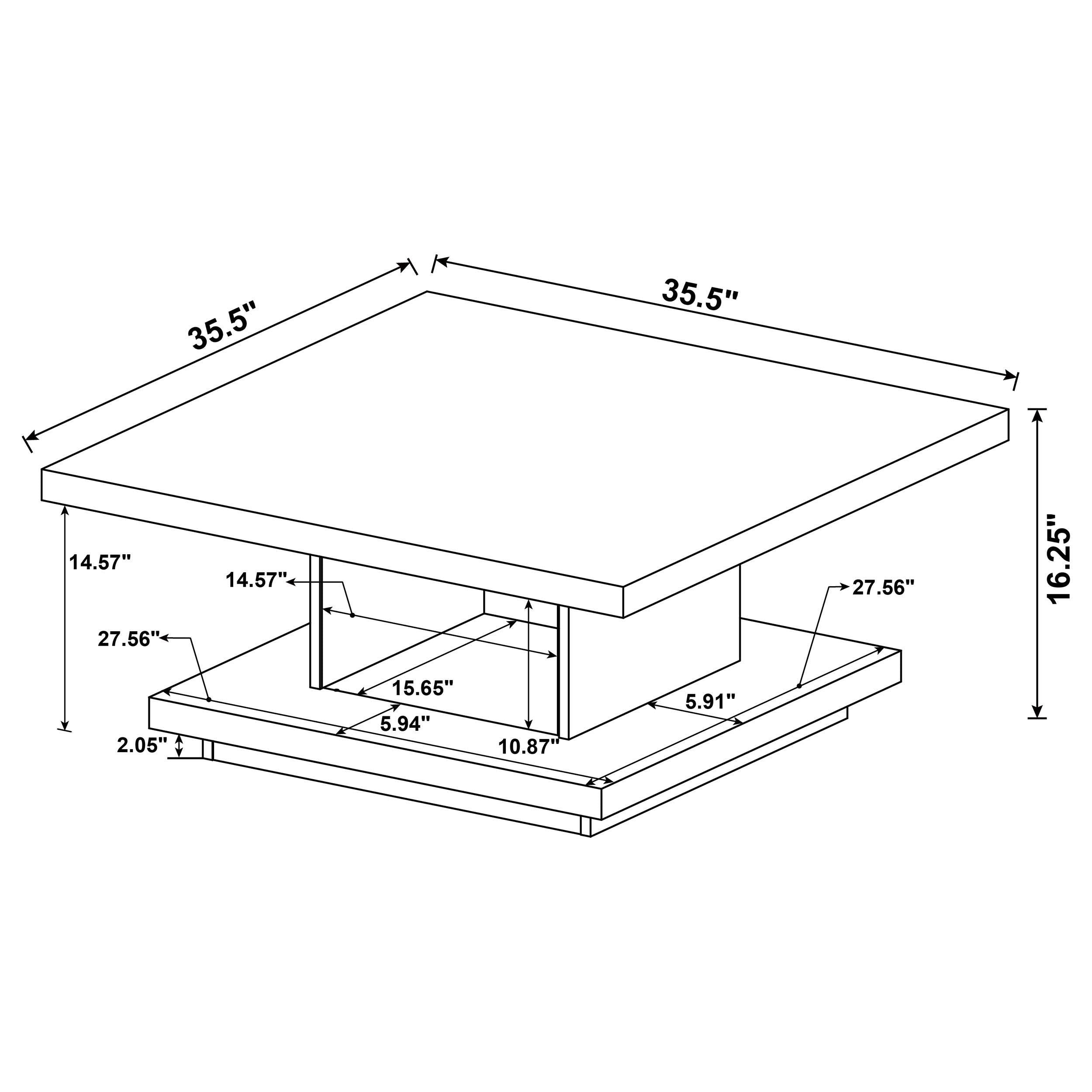  Coaster Furniture Reston 705168-S2 2-piece Square Coffee and End Table Set - Cappuccino IMAGE 9
