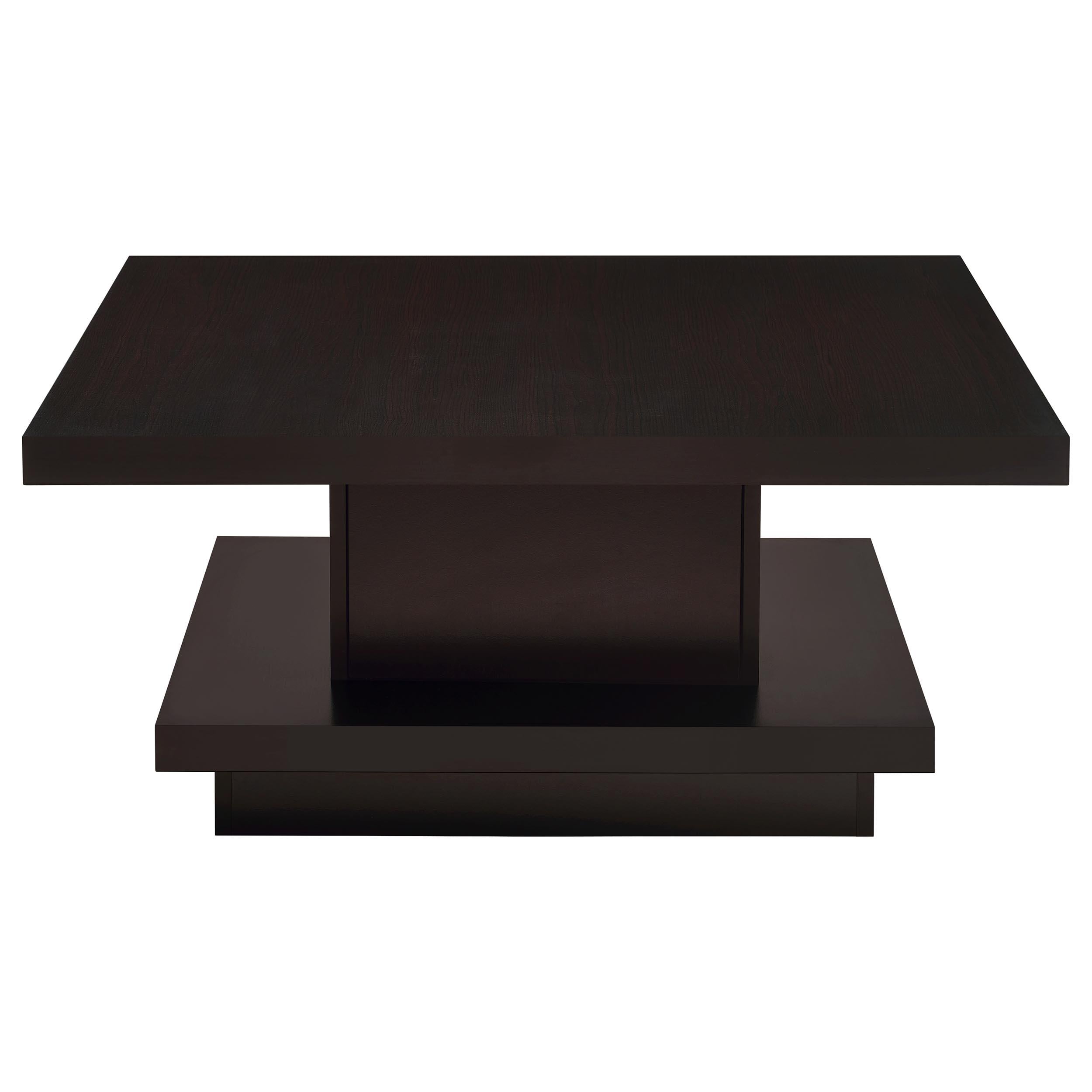 Coaster Furniture Reston 705168-S3 3-piece Square Coffee and End Table Set - Cappuccino IMAGE 3