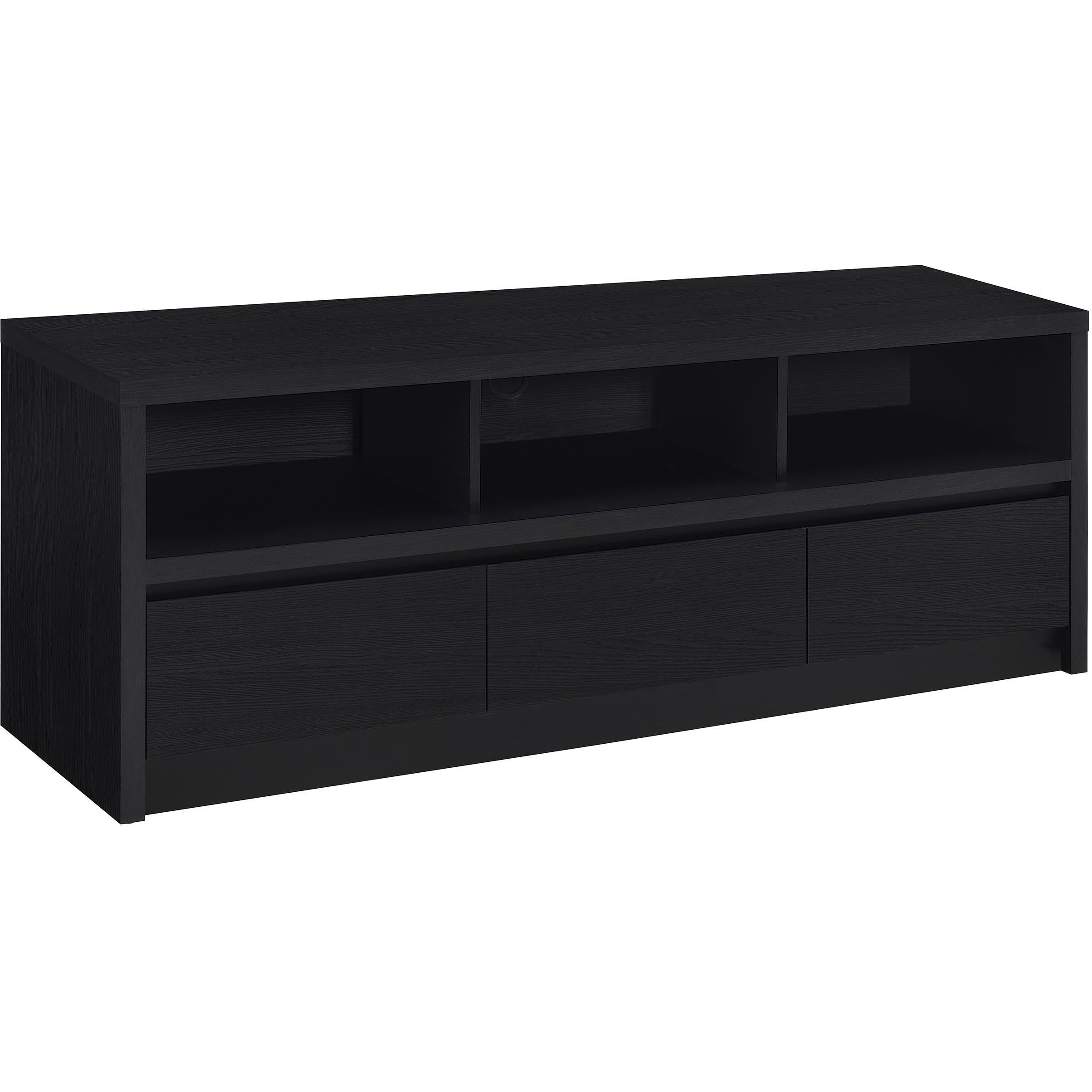  Coaster Furniture Rutland 705802 59-inch 3-drawer TV Stand Media Console - Black IMAGE 1