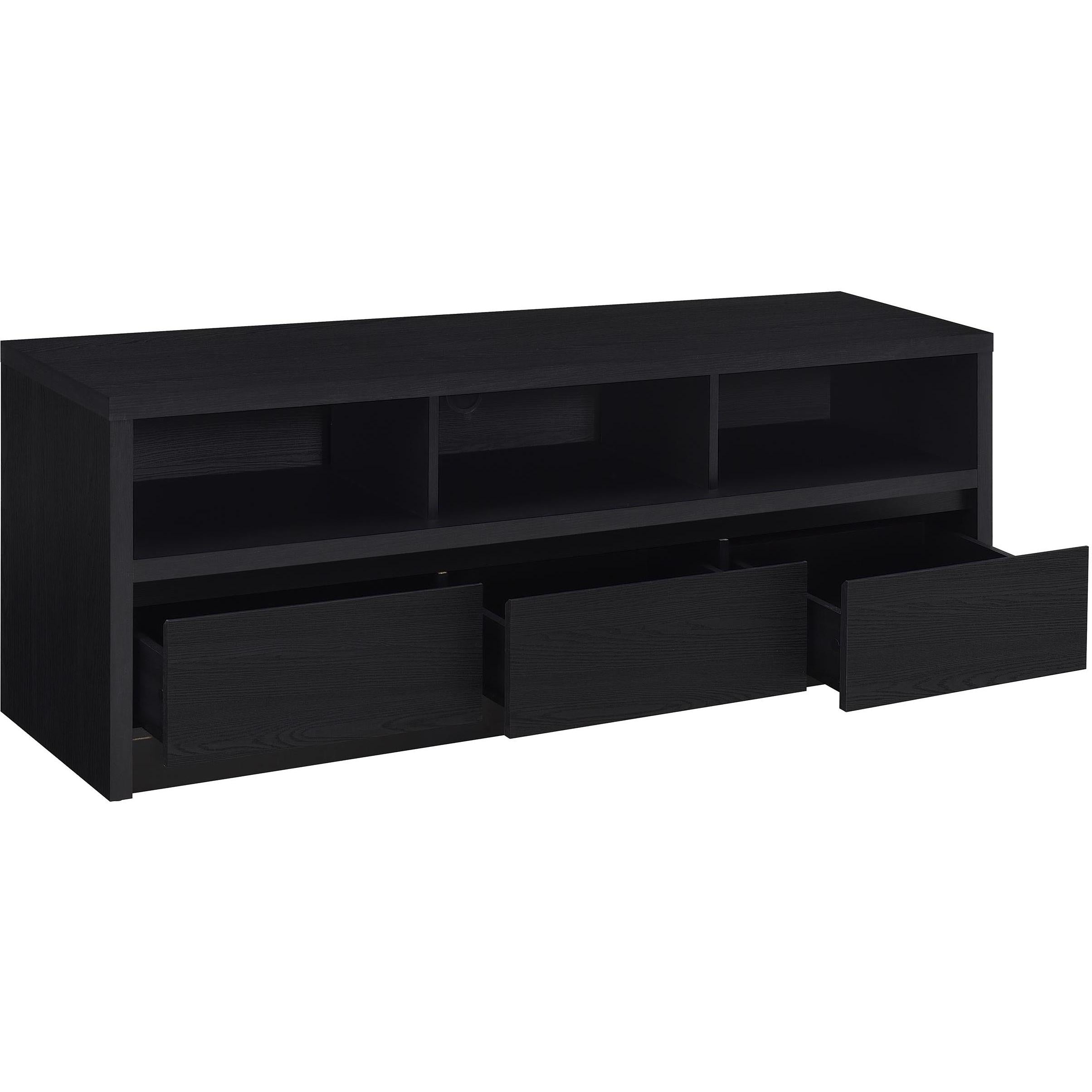  Coaster Furniture Rutland 705802 59-inch 3-drawer TV Stand Media Console - Black IMAGE 3