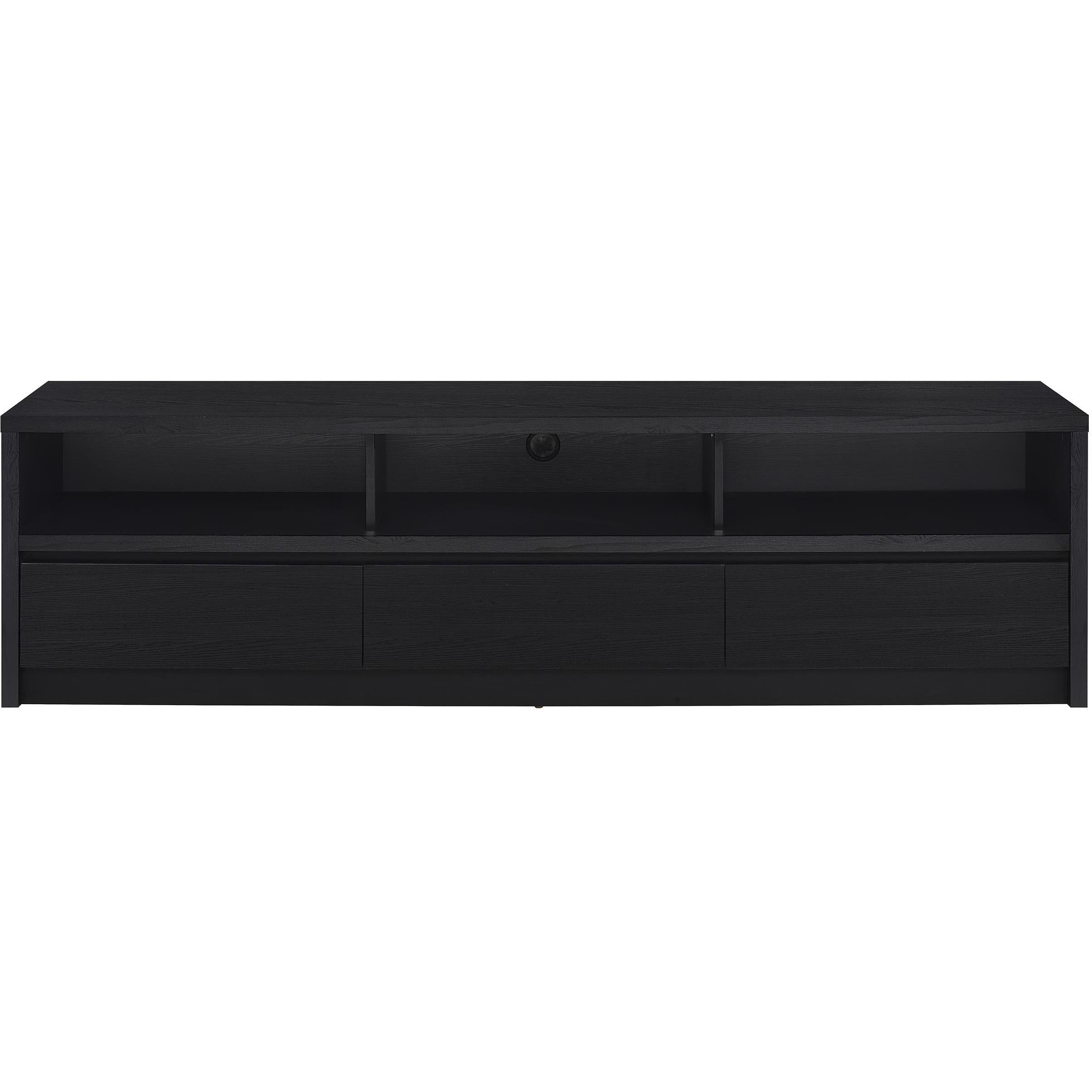  Coaster Furniture Rutland 705803 78-inch 3-drawer TV Stand Media Console - Black IMAGE 4