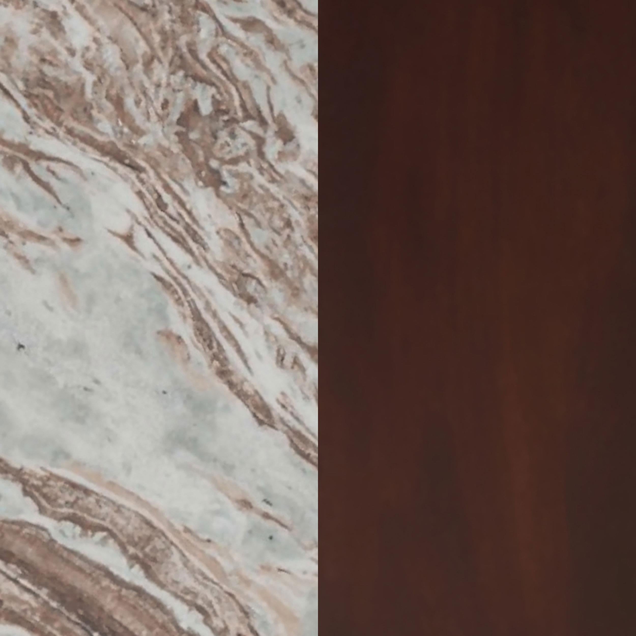  Coaster Furniture Jenna 706167 Round Marble Top Mango Wood End Table - Brown IMAGE 8