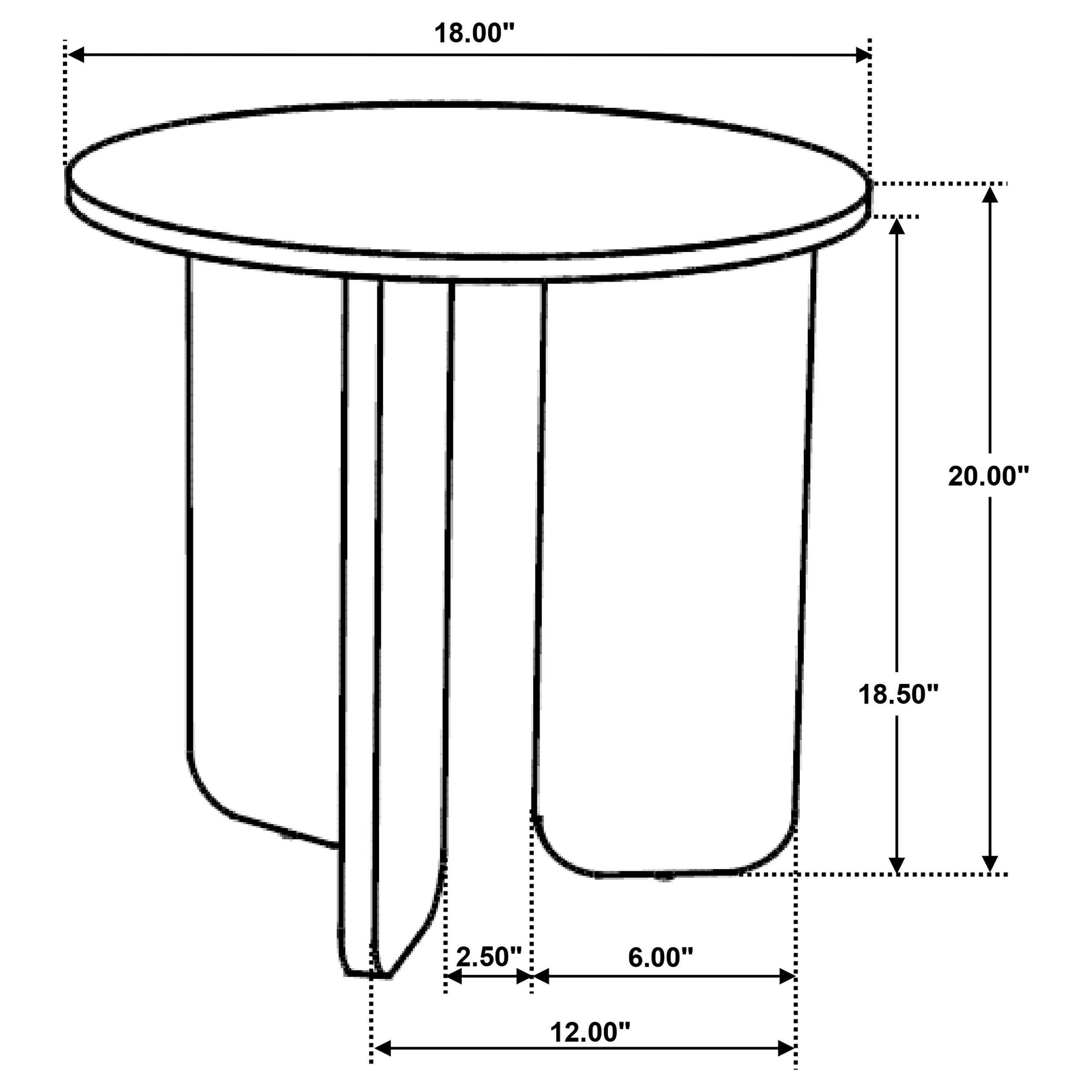  Coaster Furniture Jenna 706167 Round Marble Top Mango Wood End Table - Brown IMAGE 9