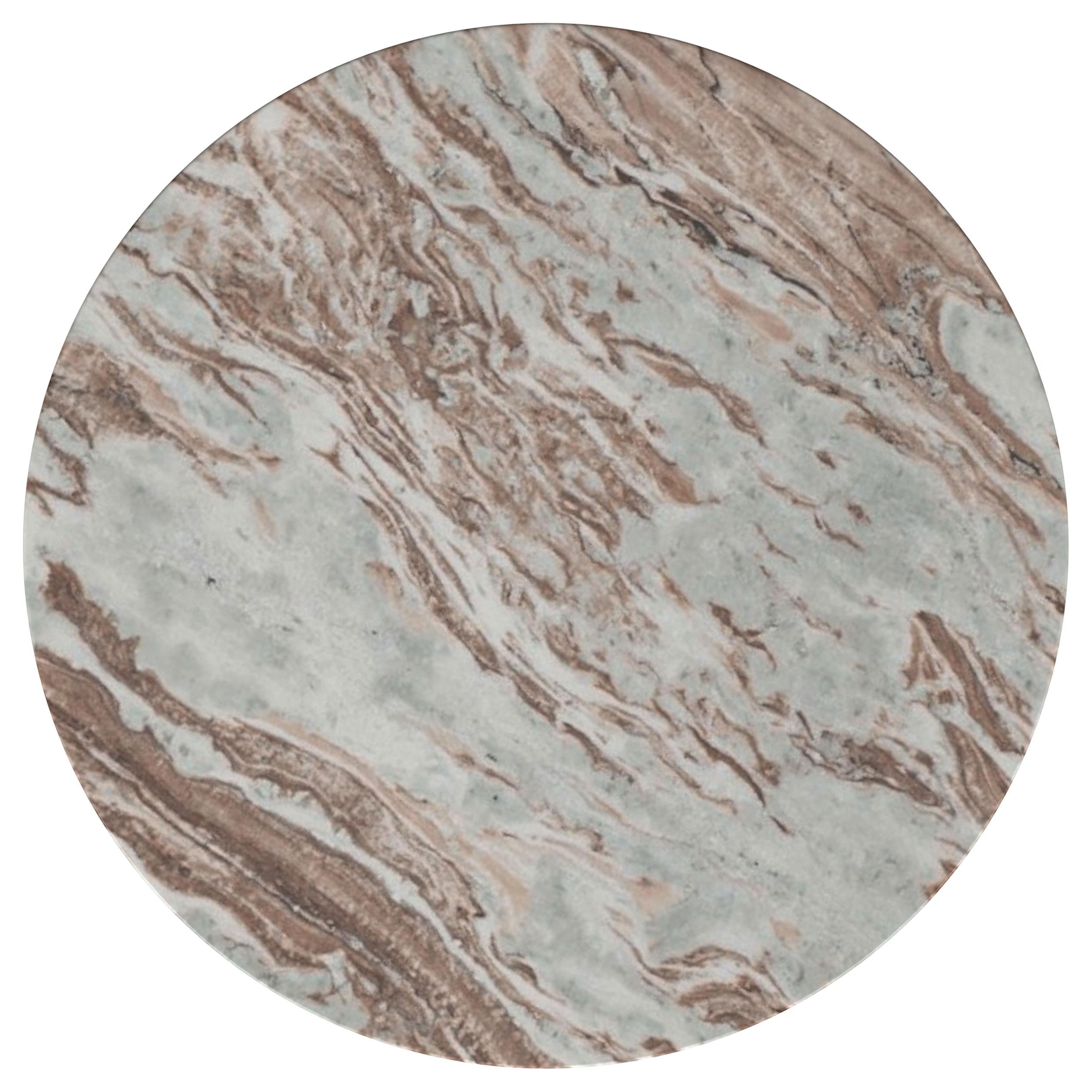  Coaster Furniture Jenna 706168-S3 3-piece Round Marble Top Coffee Table Set - Brown IMAGE 3