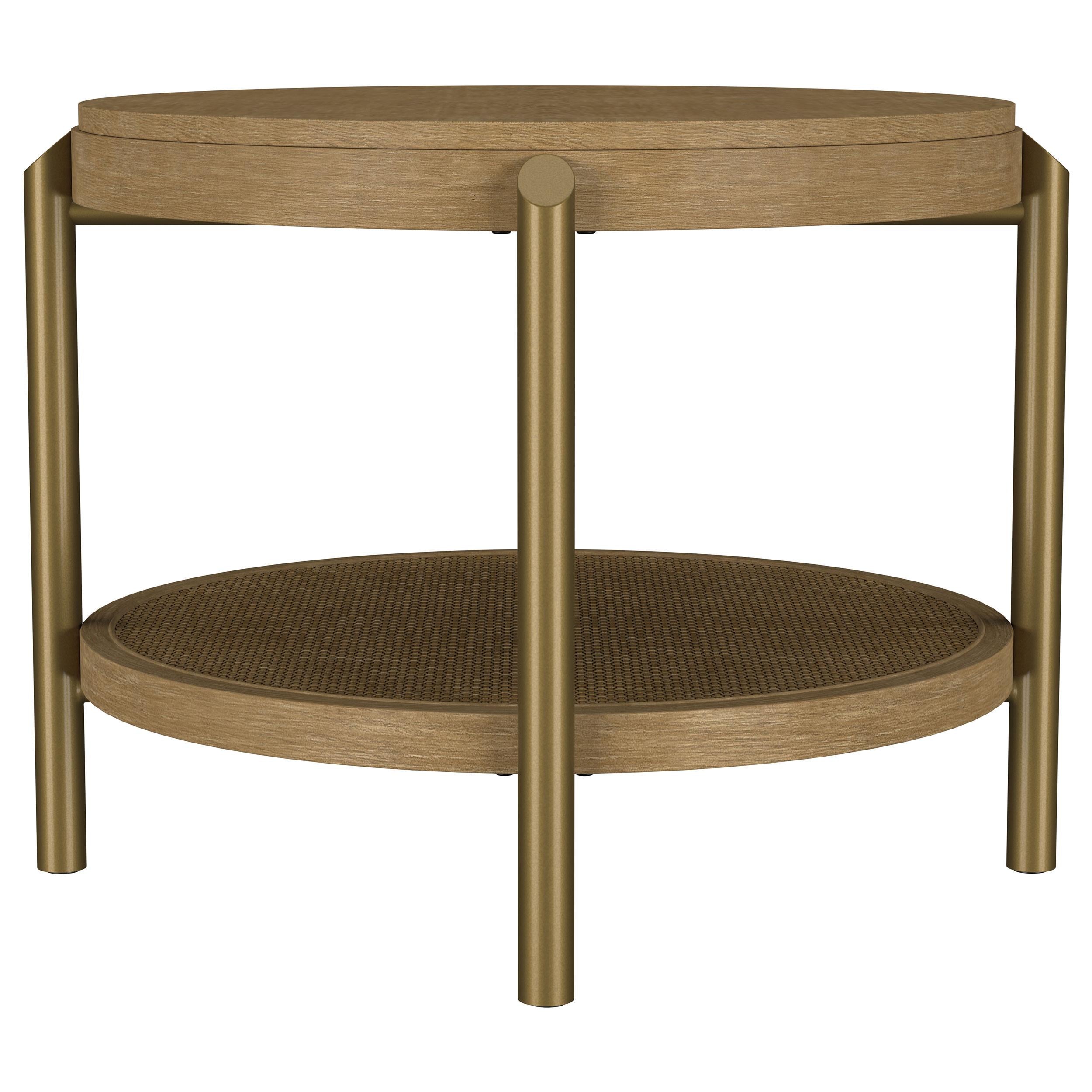  Coaster Furniture Arini 706187 Round Side Table With Storage Shelf - Sand Wash IMAGE 3