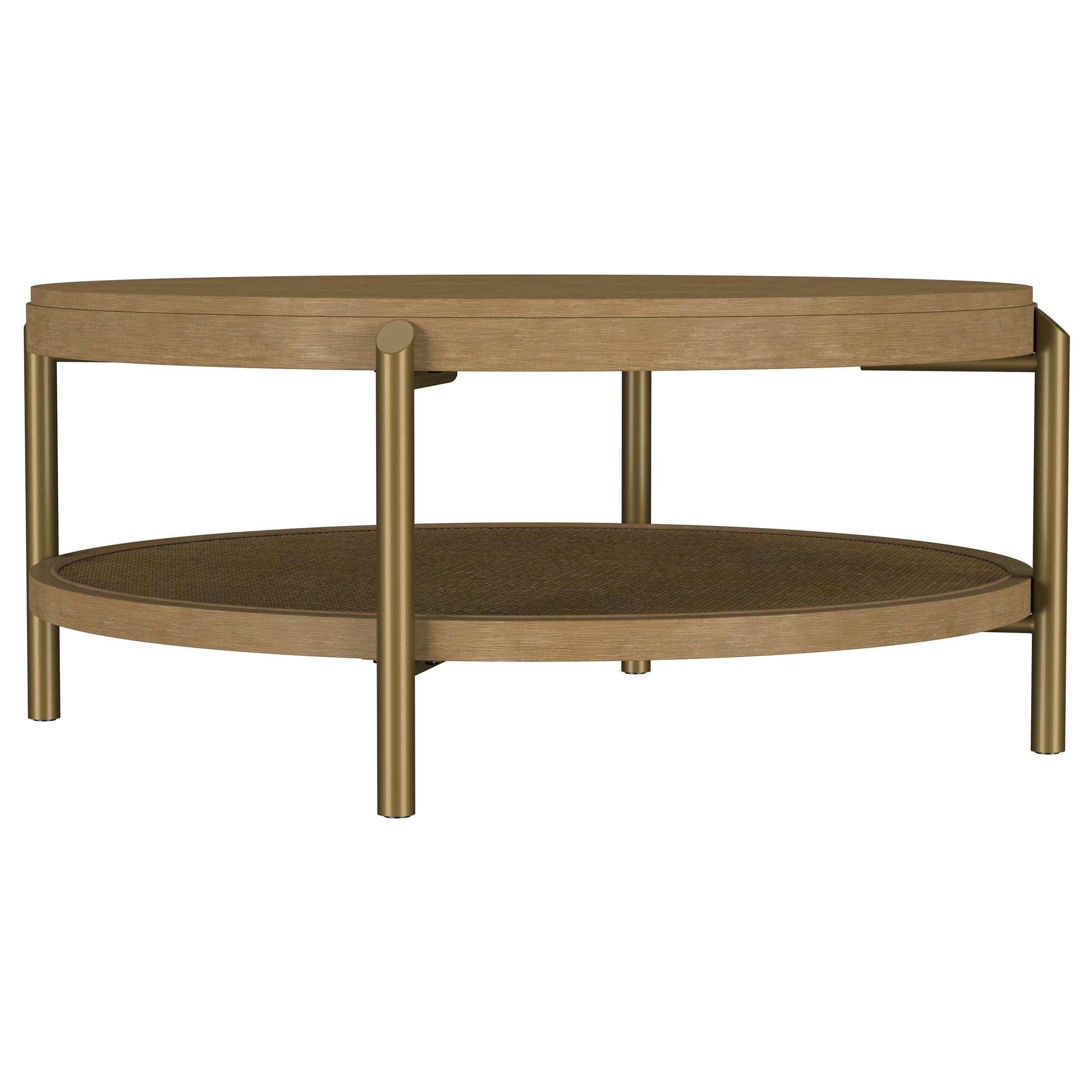  Coaster Furniture Arini 706188 Round Coffee Table With Storage Shelf - Sand Wash IMAGE 1