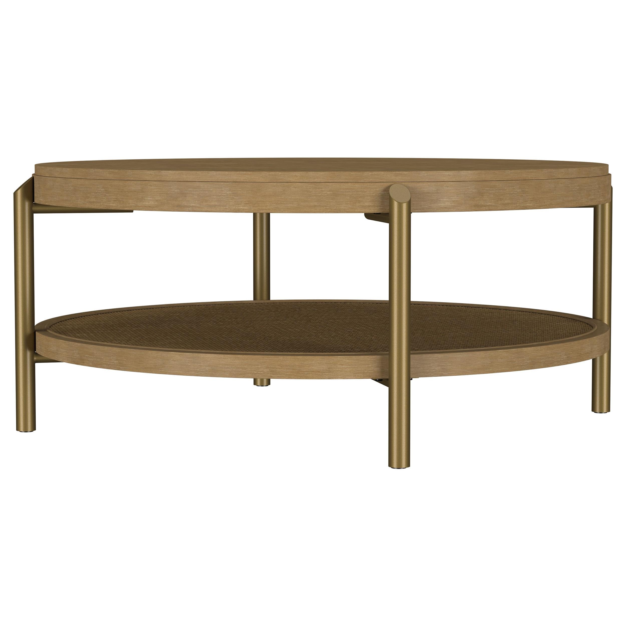  Coaster Furniture Arini 706188 Round Coffee Table With Storage Shelf - Sand Wash IMAGE 2