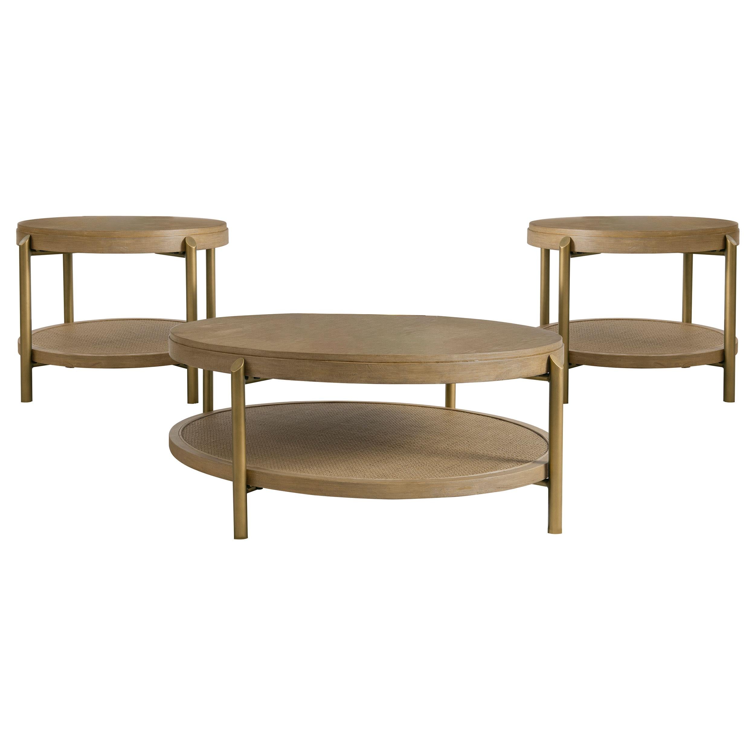  Coaster Furniture Arini 706188-S3 3-piece Round Coffee and End Table Set - Sand Wash IMAGE 1
