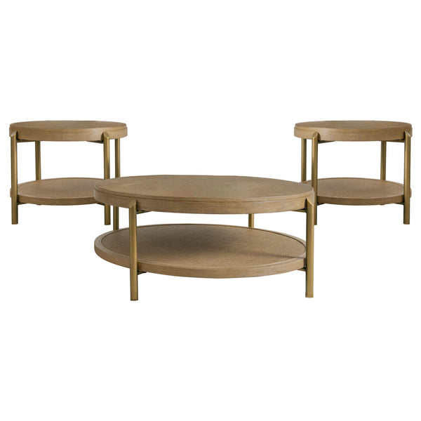 Coaster Furniture Arini 706188-S3 3-piece Round Coffee and End Table Set - Sand Wash