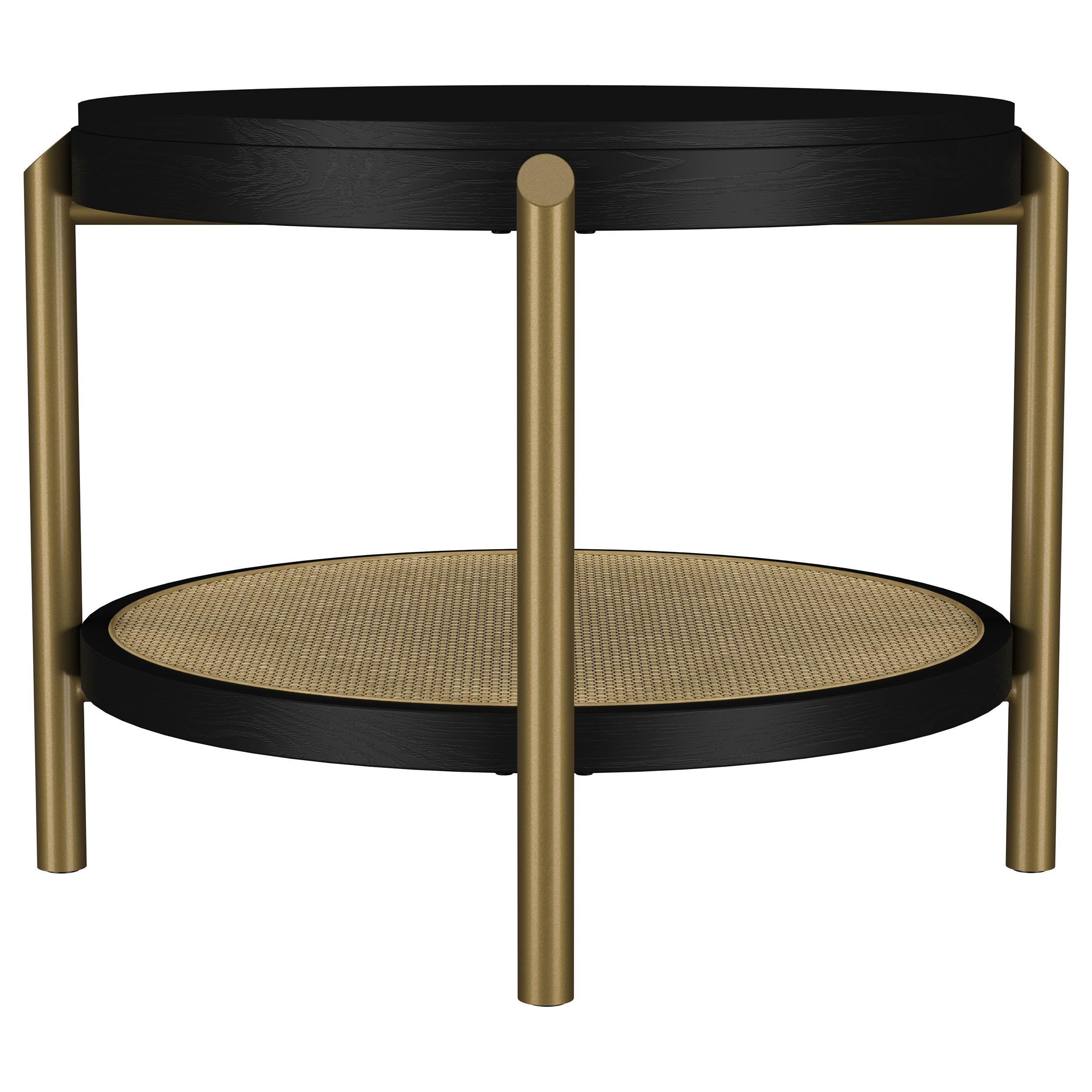  Coaster Furniture Arini 706197 Round Side Table With Storage Shelf - Black IMAGE 4