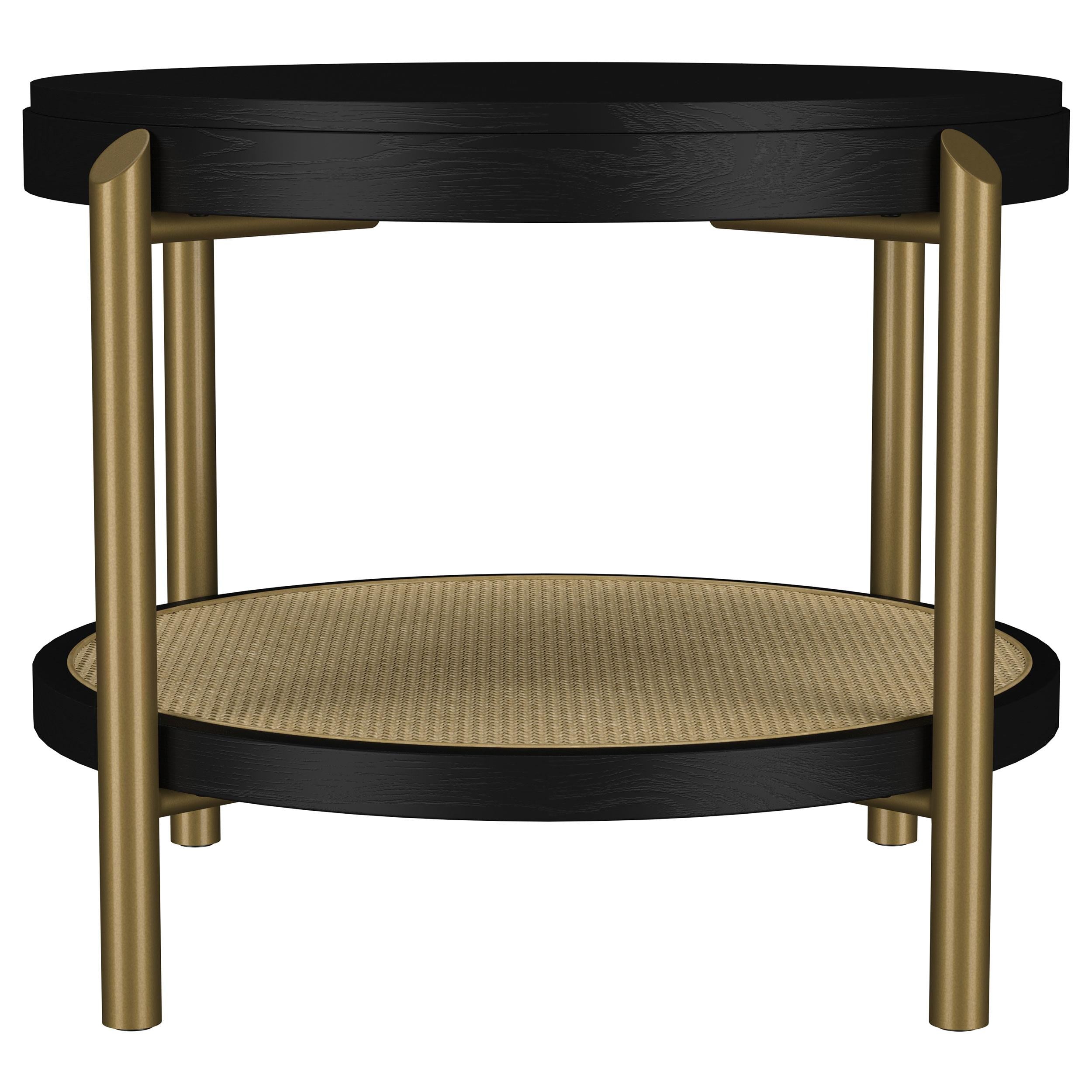  Coaster Furniture Arini 706197 Round Side Table With Storage Shelf - Black IMAGE 8