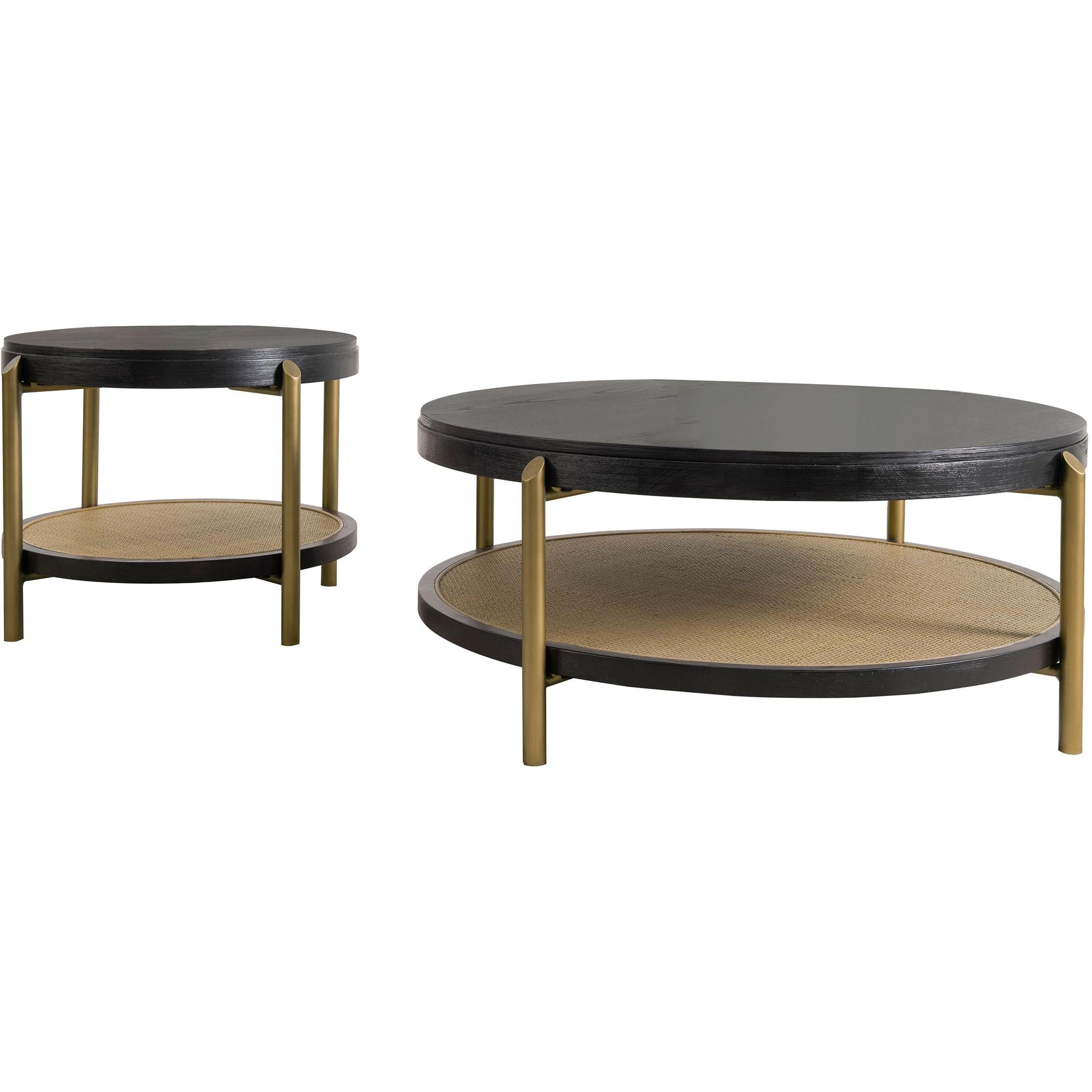  Coaster Furniture Arini 706198-S2 2-piece Round Coffee and End Table Set - Black IMAGE 1