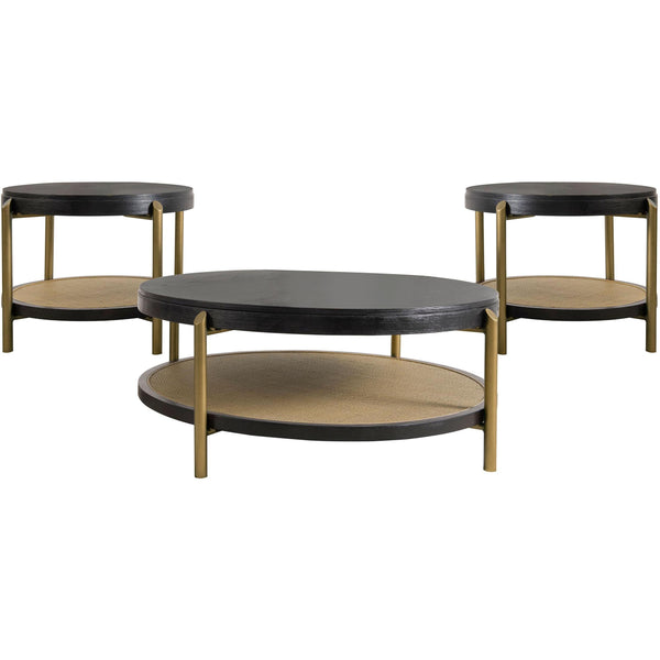 Coaster Furniture Arini 706198-S3 3-piece Round Coffee and End Table Set - Black