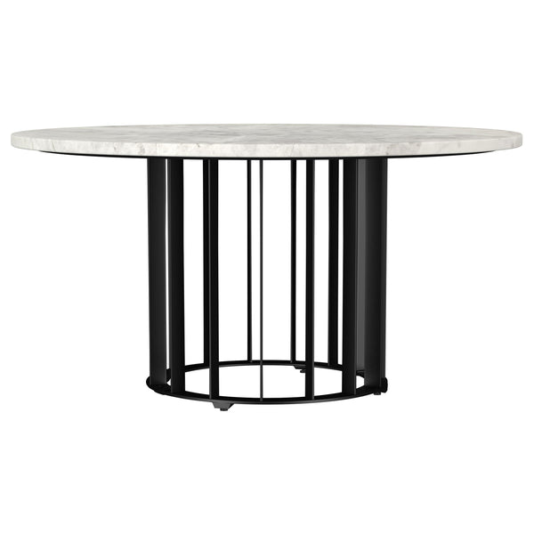 Coaster Furniture Haven 706208 Round Genuine White Marble Top Coffee Table - Black