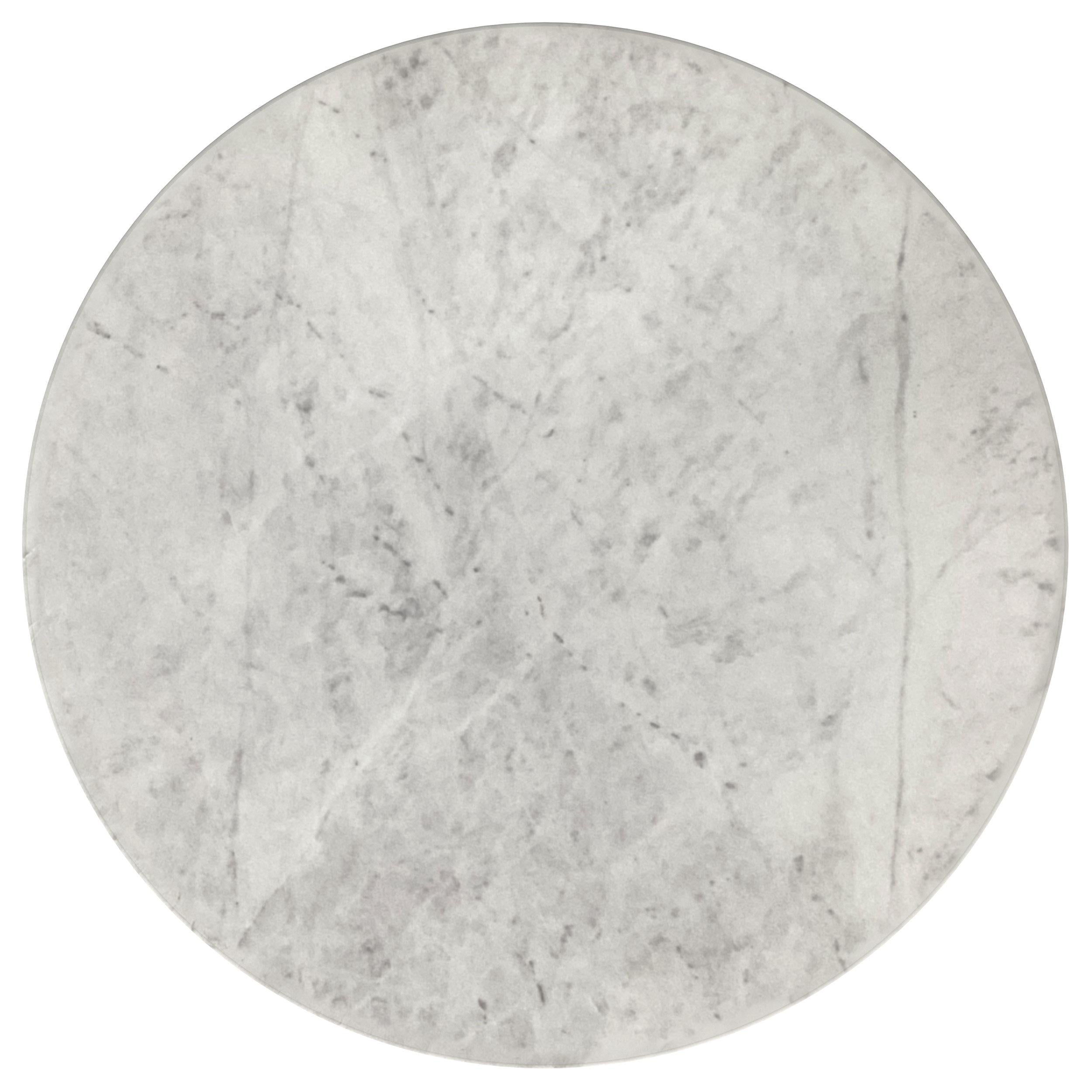  Coaster Furniture Haven 706208 Round Genuine White Marble Top Coffee Table - Black IMAGE 4