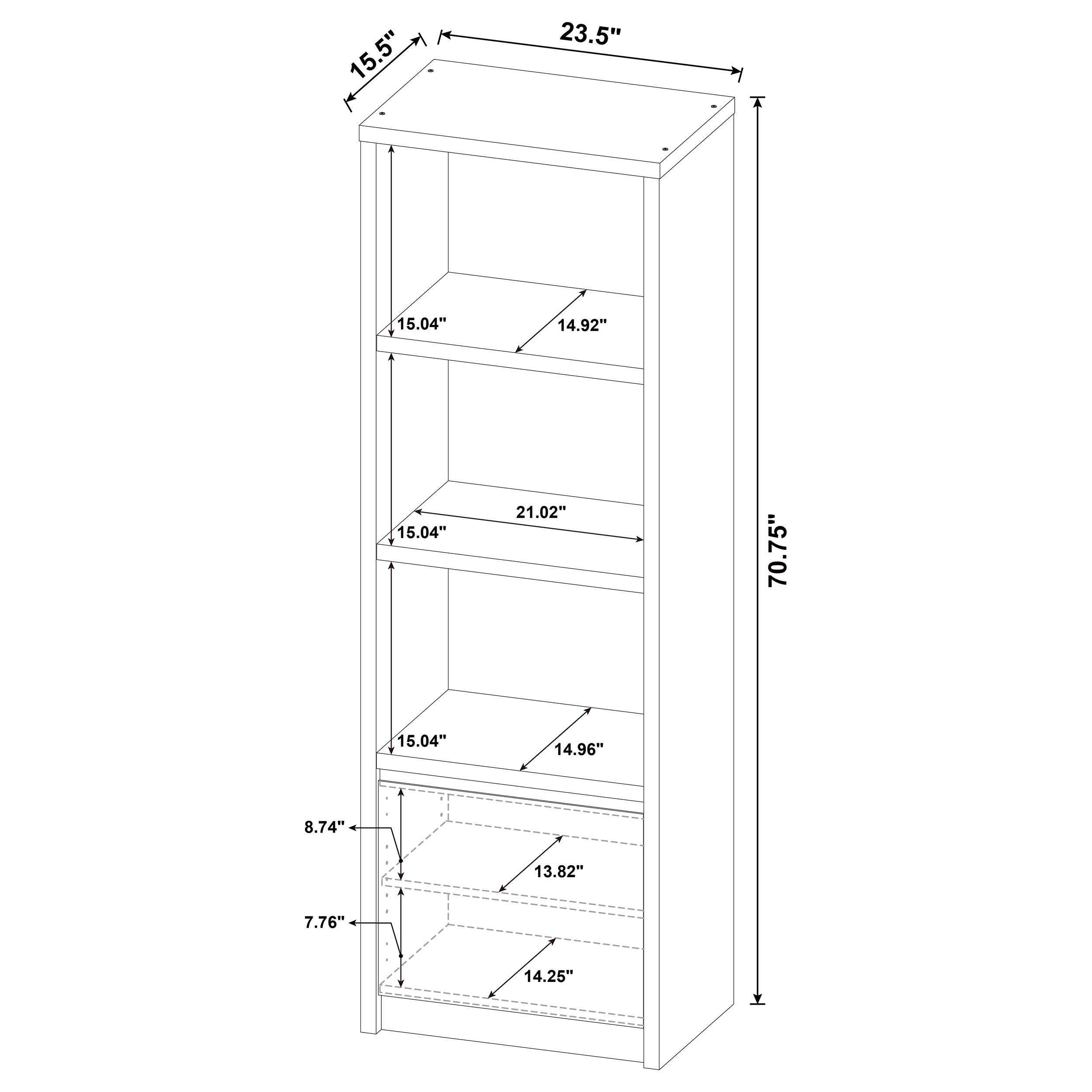  Coaster Furniture Winfield 706224 3-shelf Media Tower Entertainment Pier - Black IMAGE 9