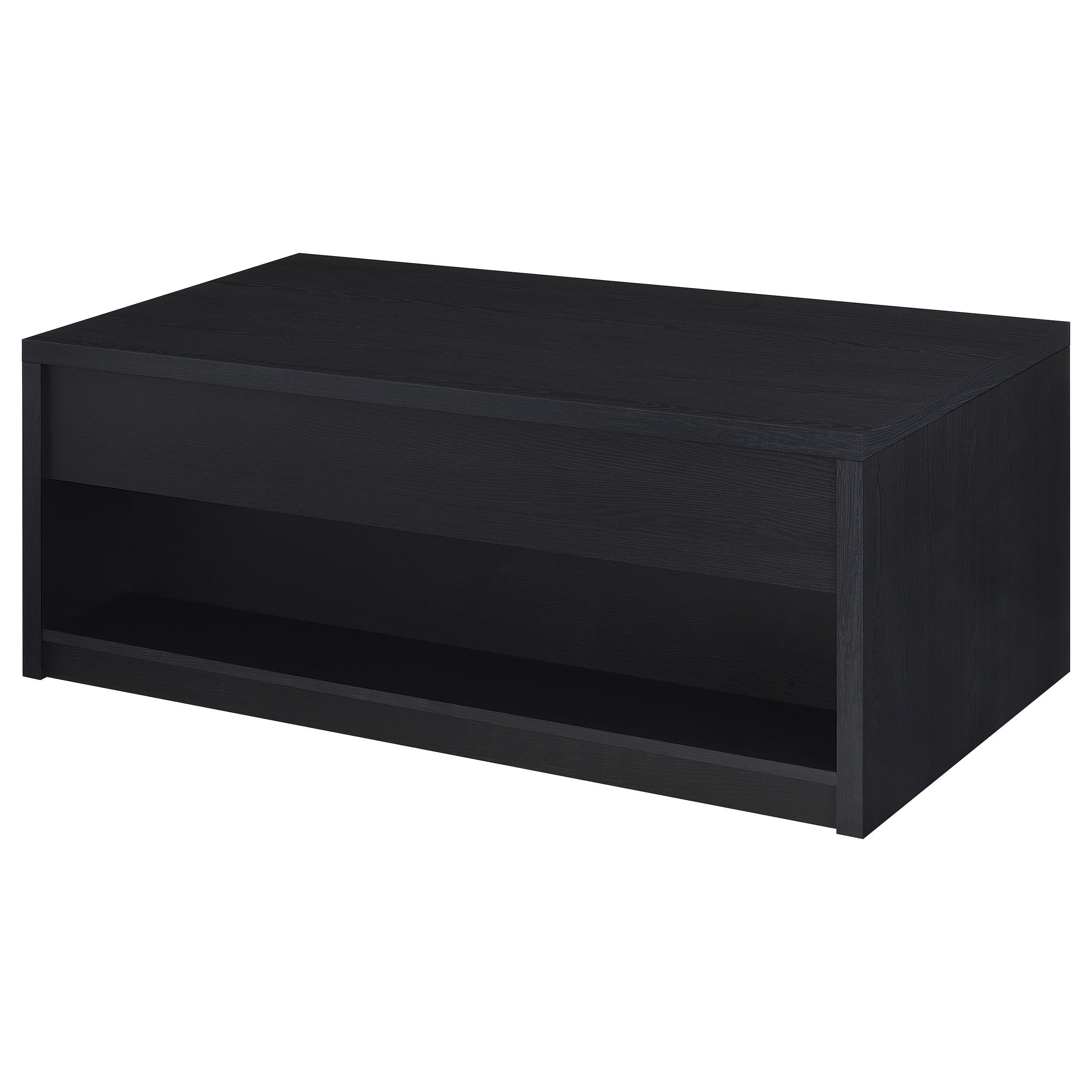  Coaster Furniture Knapp 706228 Lift Top Coffee Table with Dual Drawers - Black IMAGE 1